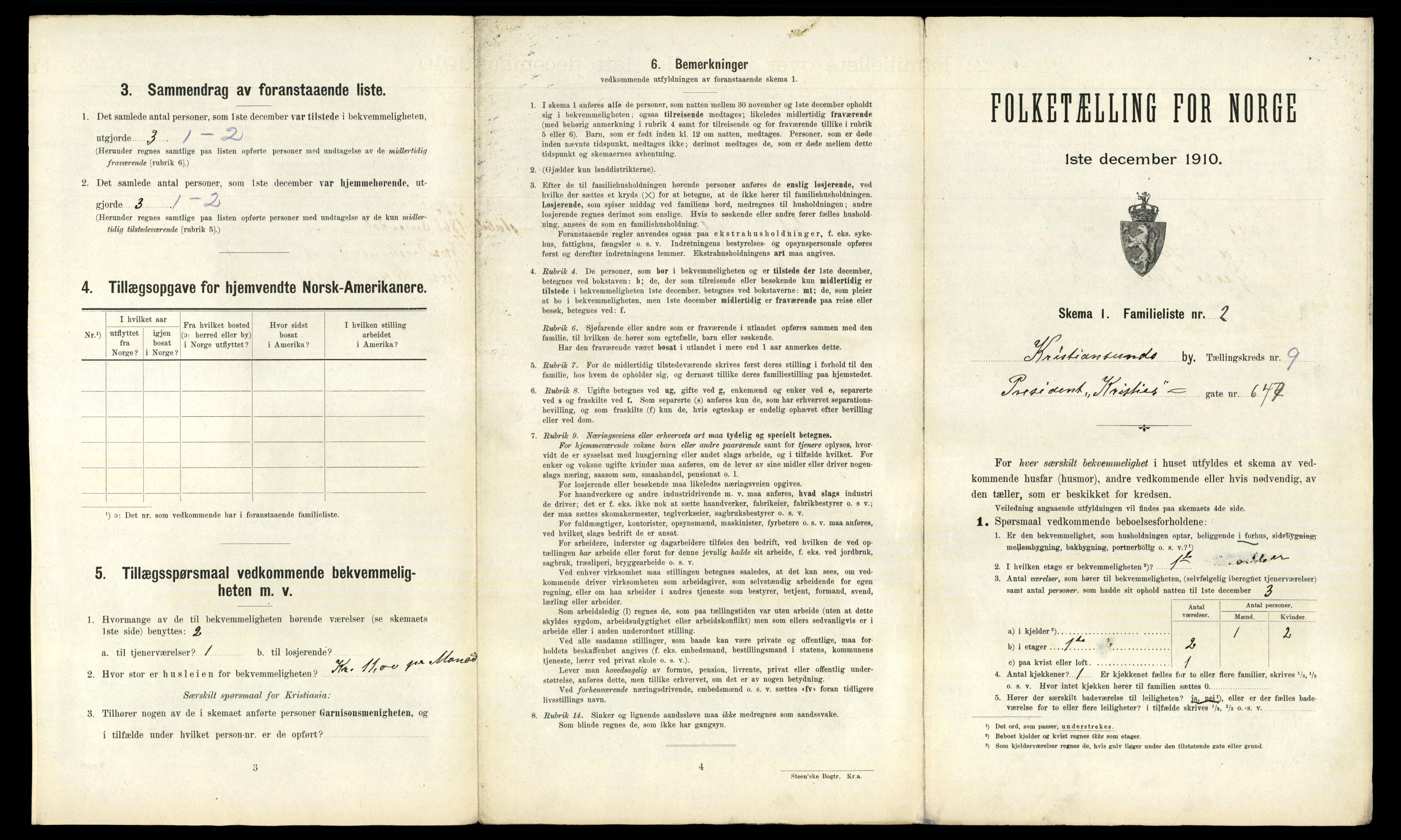 RA, 1910 census for Kristiansund, 1910, p. 2611