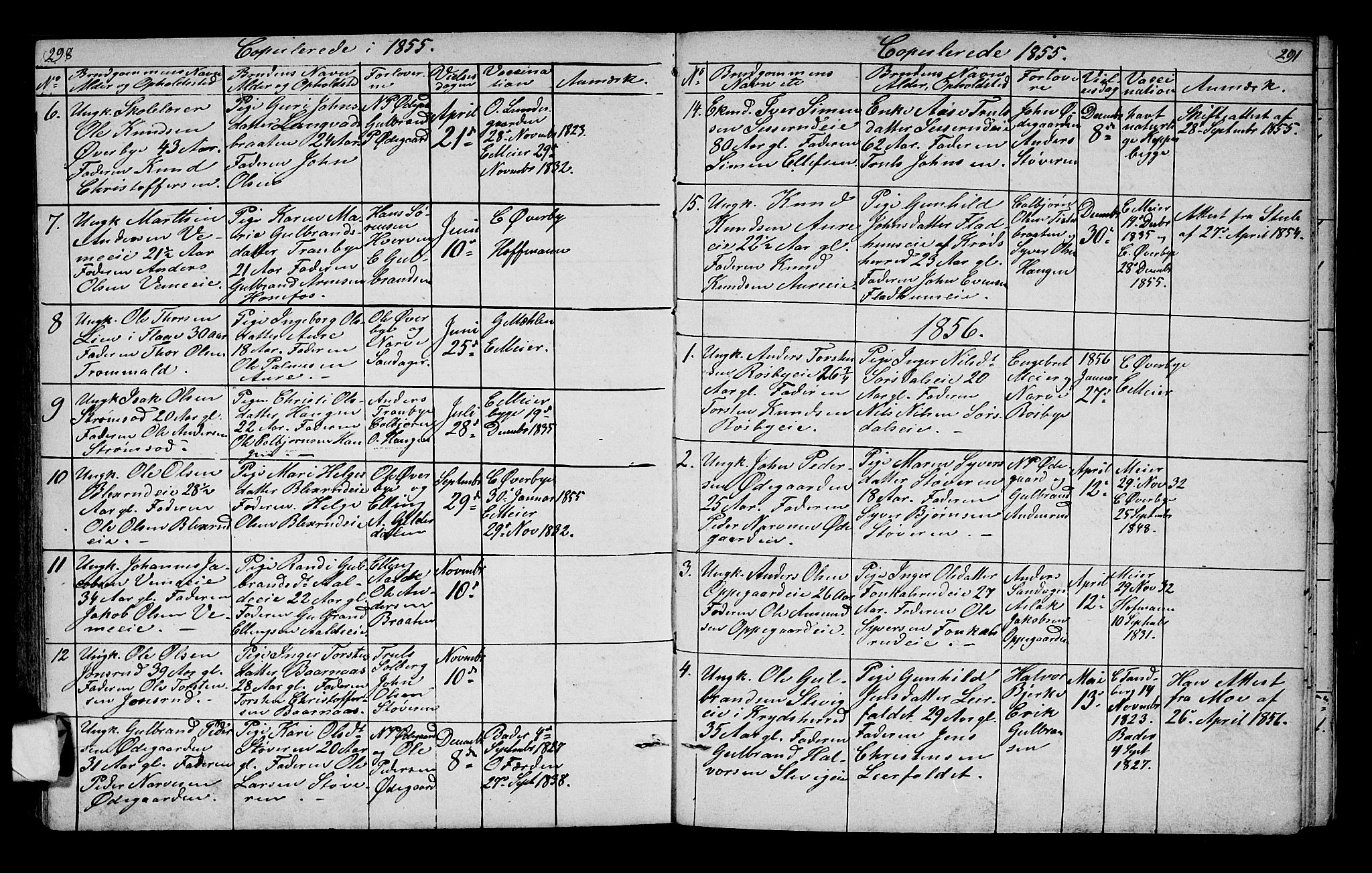Lunder kirkebøker, SAKO/A-629/G/Ga/L0002: Parish register (copy) no. I 2, 1849-1868, p. 298-299
