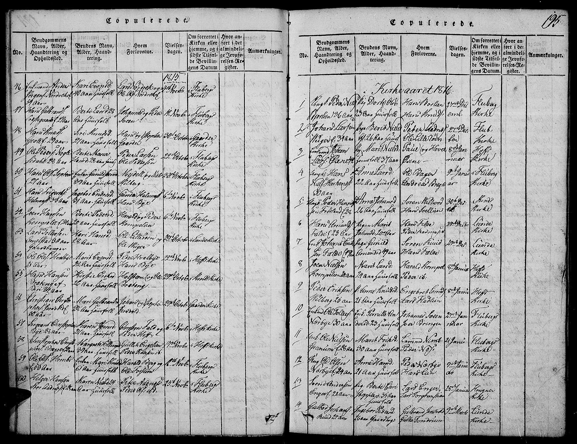 Land prestekontor, SAH/PREST-120/H/Ha/Haa/L0007: Parish register (official) no. 7, 1814-1830, p. 195