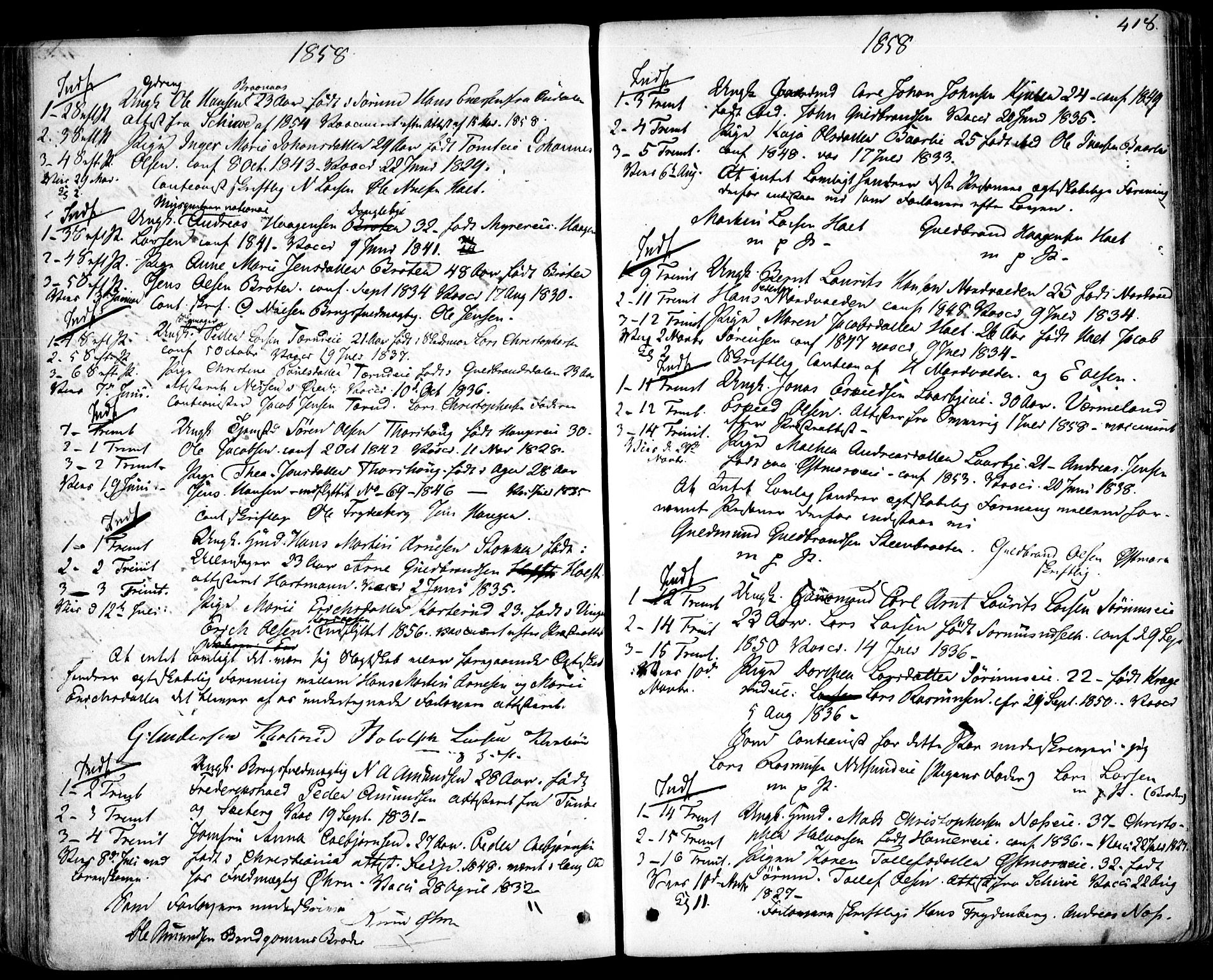 Skedsmo prestekontor Kirkebøker, AV/SAO-A-10033a/F/Fa/L0009: Parish register (official) no. I 9, 1830-1853, p. 418