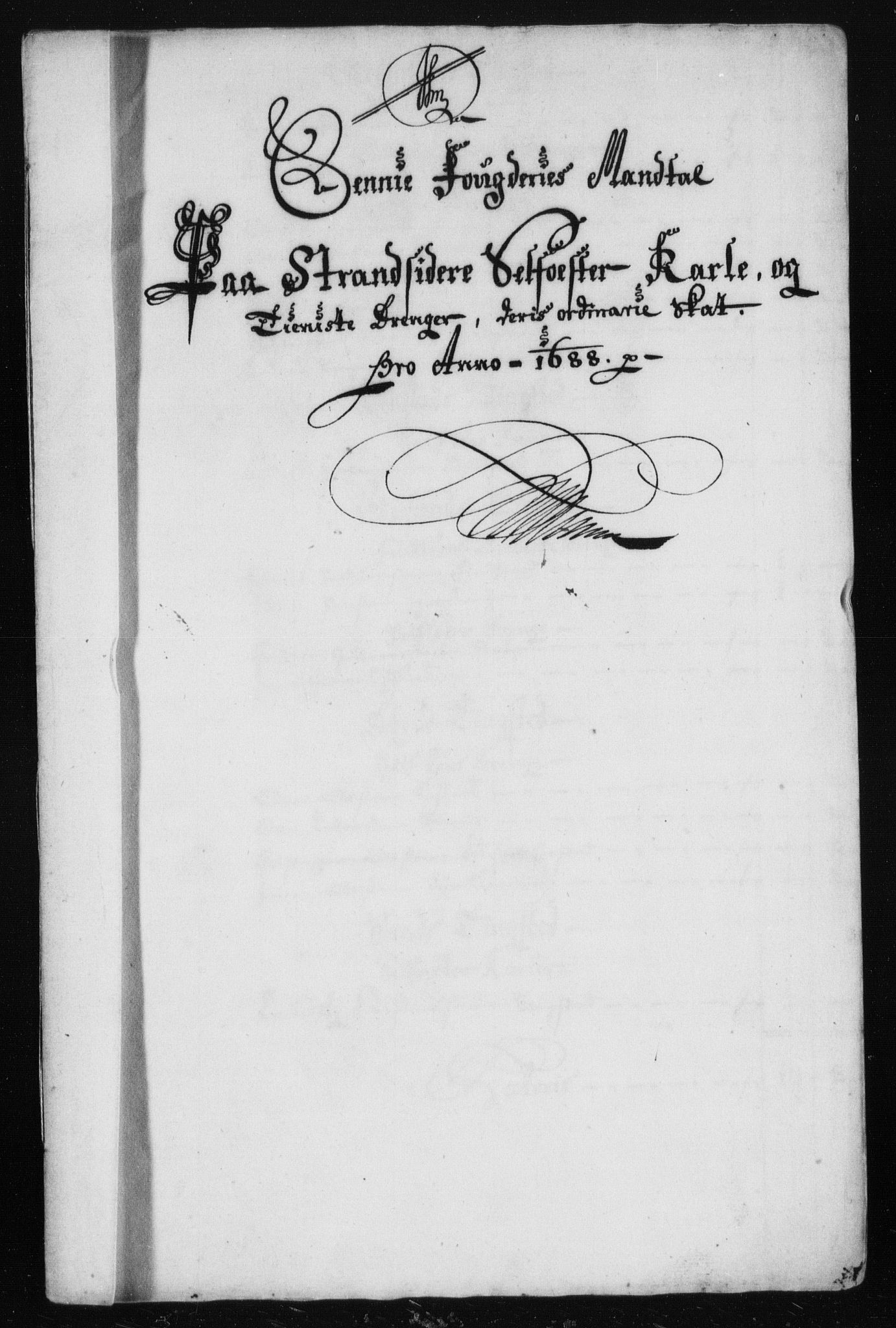 Rentekammeret inntil 1814, Reviderte regnskaper, Stiftamtstueregnskaper, Trondheim stiftamt og Nordland amt, AV/RA-EA-6044/R/Rh/L0012: Nordland amt, 1688