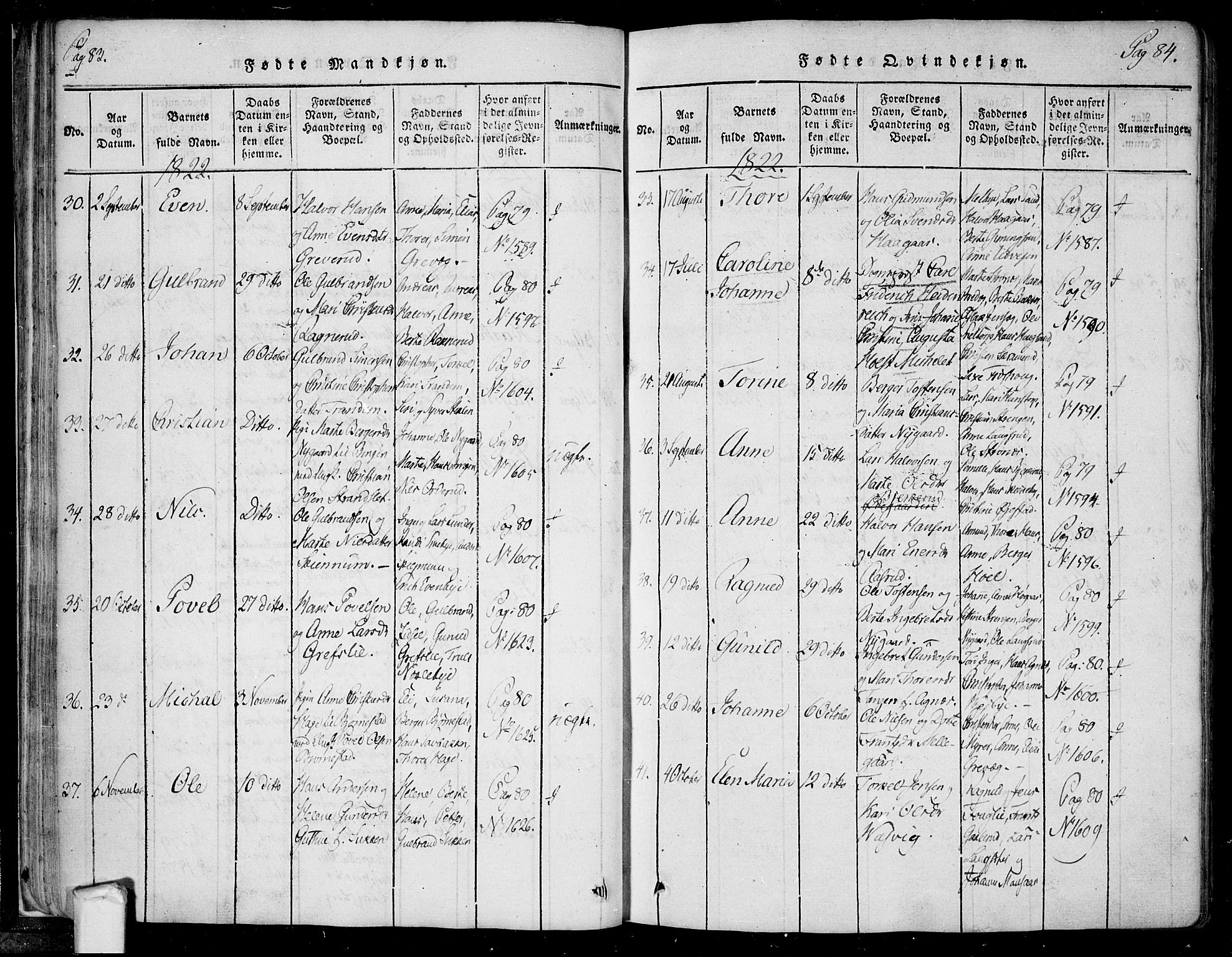 Trøgstad prestekontor Kirkebøker, AV/SAO-A-10925/F/Fa/L0006: Parish register (official) no. I 6, 1815-1844, p. 83-84