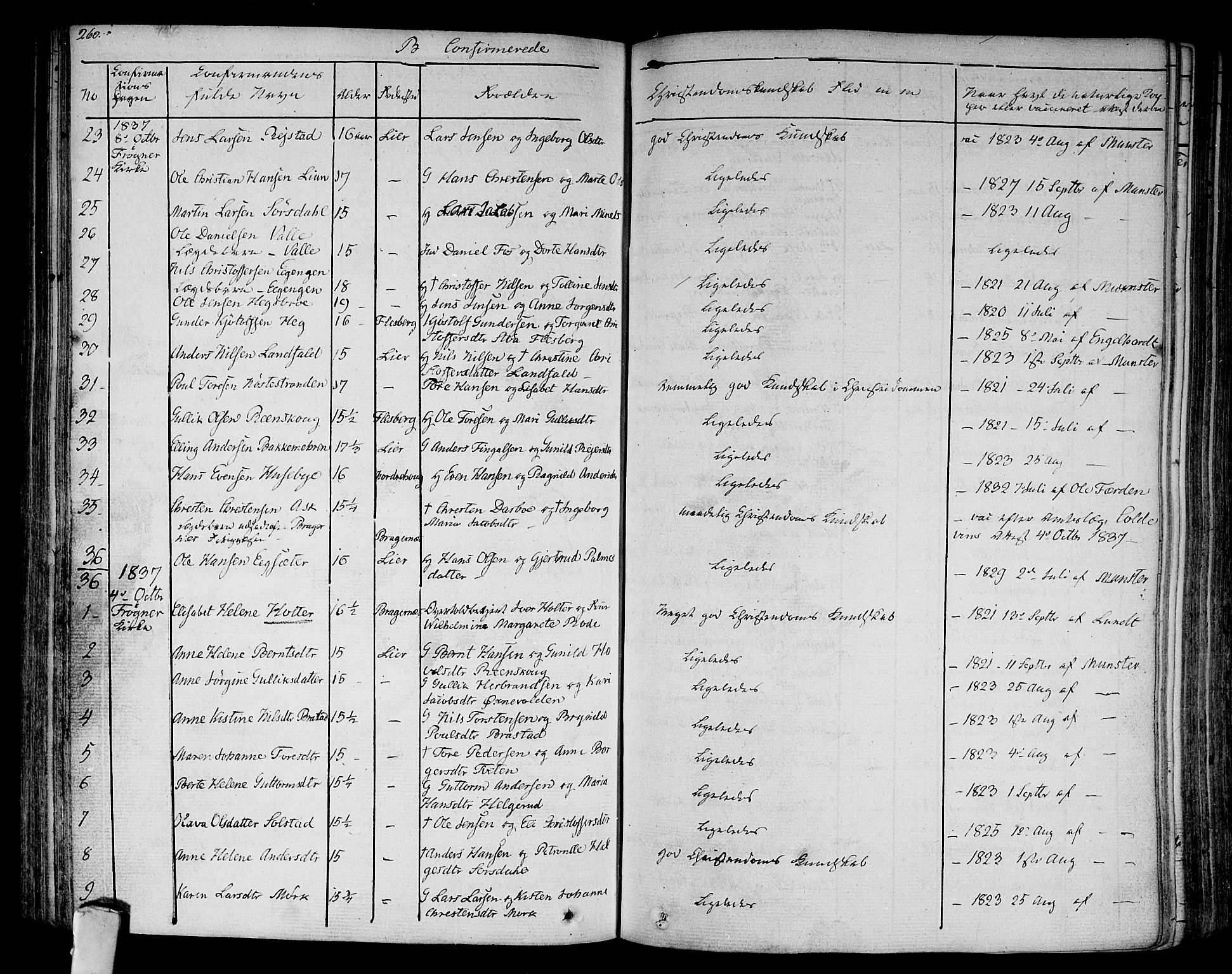 Lier kirkebøker, AV/SAKO-A-230/F/Fa/L0010: Parish register (official) no. I 10, 1827-1843, p. 260