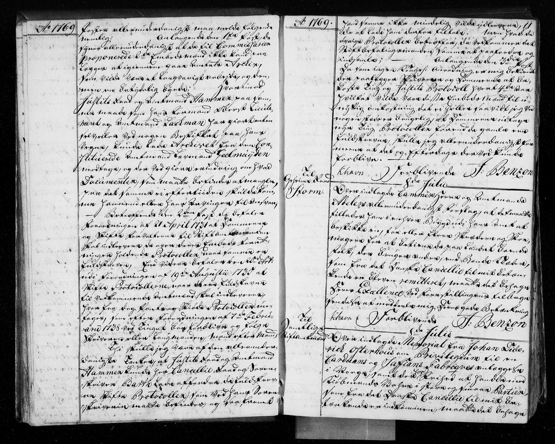Stattholderembetet 1572-1771, AV/RA-EA-2870/Bf/L0008: Stattholderprotokoll (allmenn kopibok), 1769-1770, p. 10b-11a