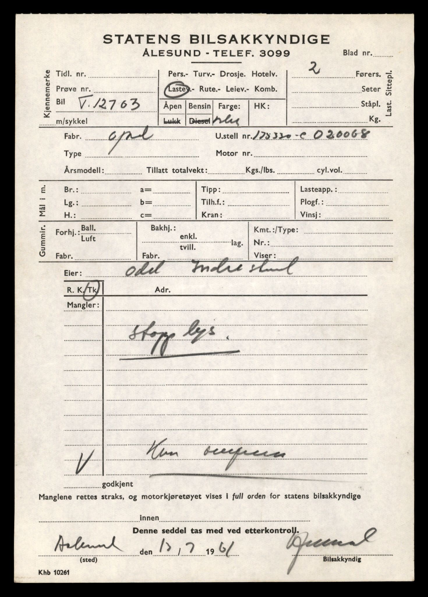 Møre og Romsdal vegkontor - Ålesund trafikkstasjon, AV/SAT-A-4099/F/Fe/L0035: Registreringskort for kjøretøy T 12653 - T 12829, 1927-1998, p. 956