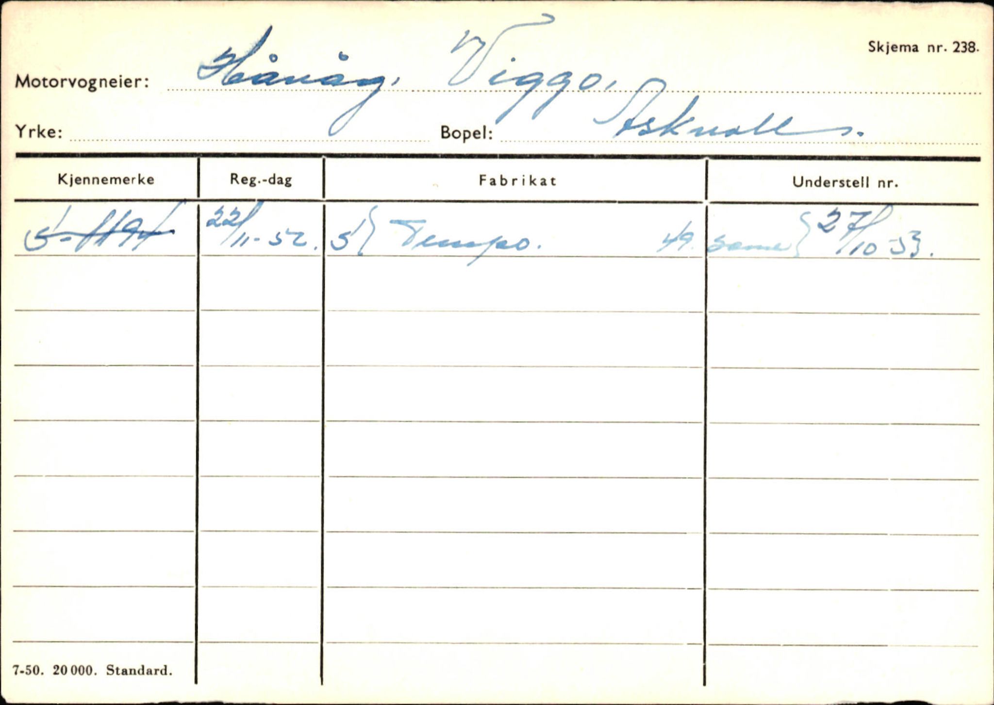 Statens vegvesen, Sogn og Fjordane vegkontor, AV/SAB-A-5301/4/F/L0132: Eigarregister Askvoll A-Å. Balestrand A-Å, 1945-1975, p. 642