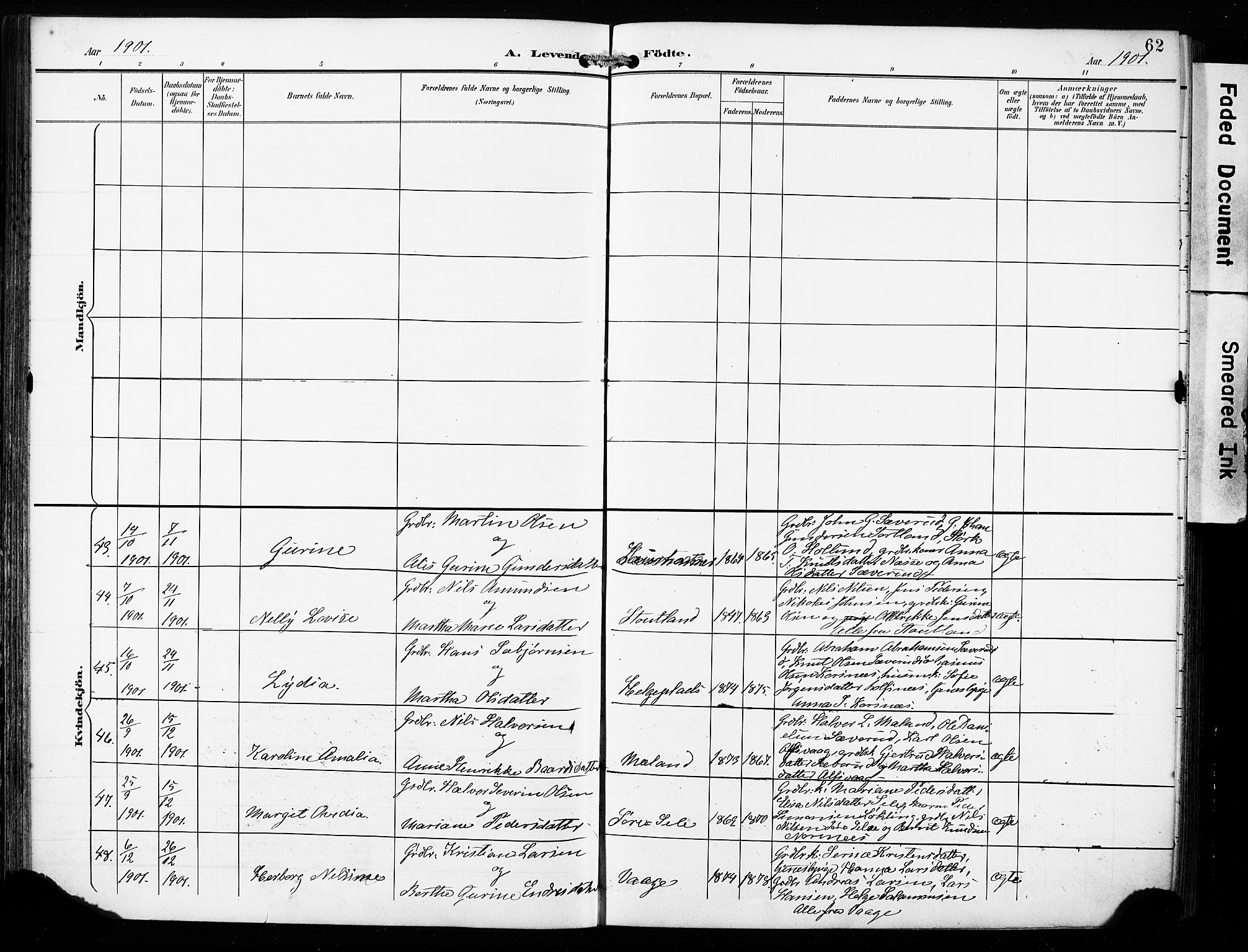 Finnås sokneprestembete, AV/SAB-A-99925/H/Ha/Haa/Haac/L0002: Parish register (official) no. C 2, 1895-1904, p. 62