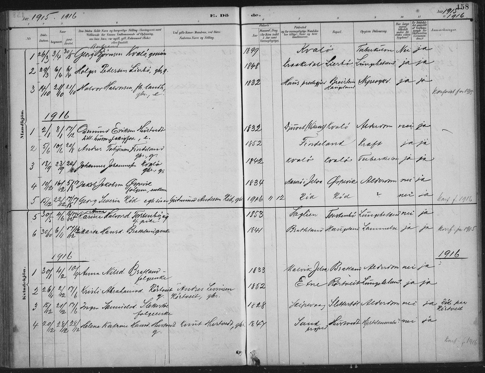 Vikedal sokneprestkontor, AV/SAST-A-101840/01/IV: Parish register (official) no. A 12, 1886-1929, p. 158