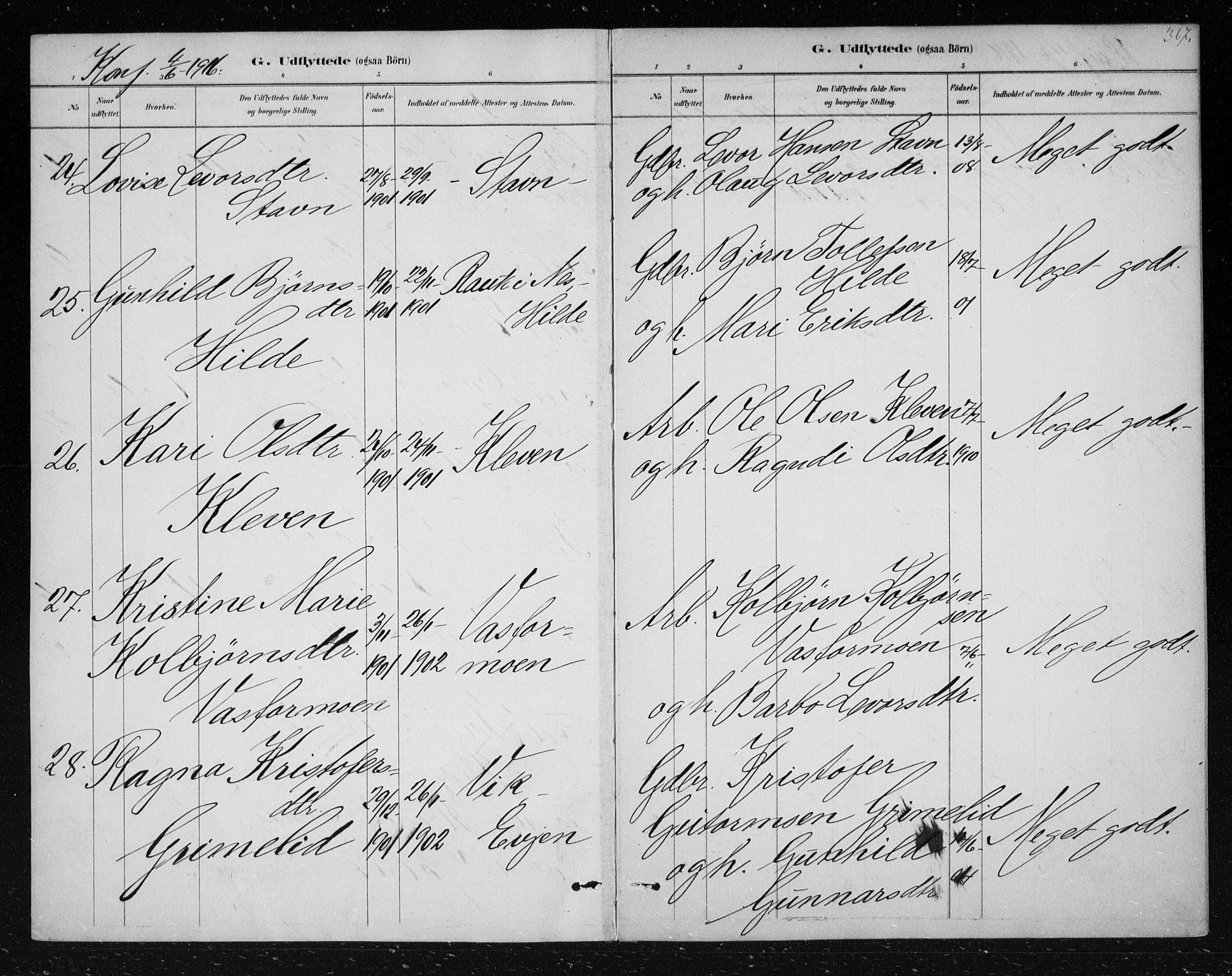 Nes kirkebøker, SAKO/A-236/F/Fa/L0012: Parish register (official) no. 12, 1881-1917, p. 367
