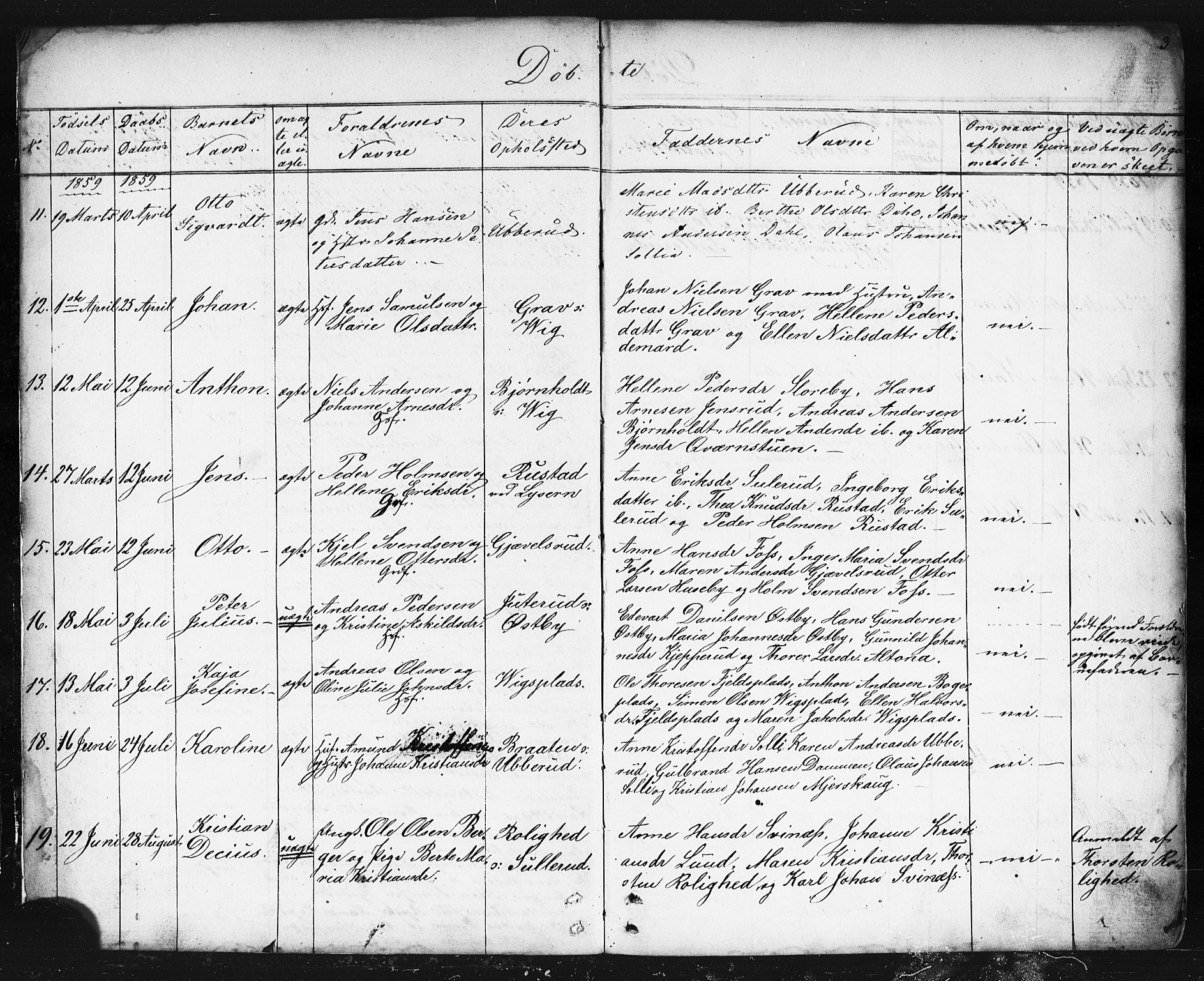 Enebakk prestekontor Kirkebøker, SAO/A-10171c/G/Gb/L0001: Parish register (copy) no. II 1, 1859-1890, p. 3