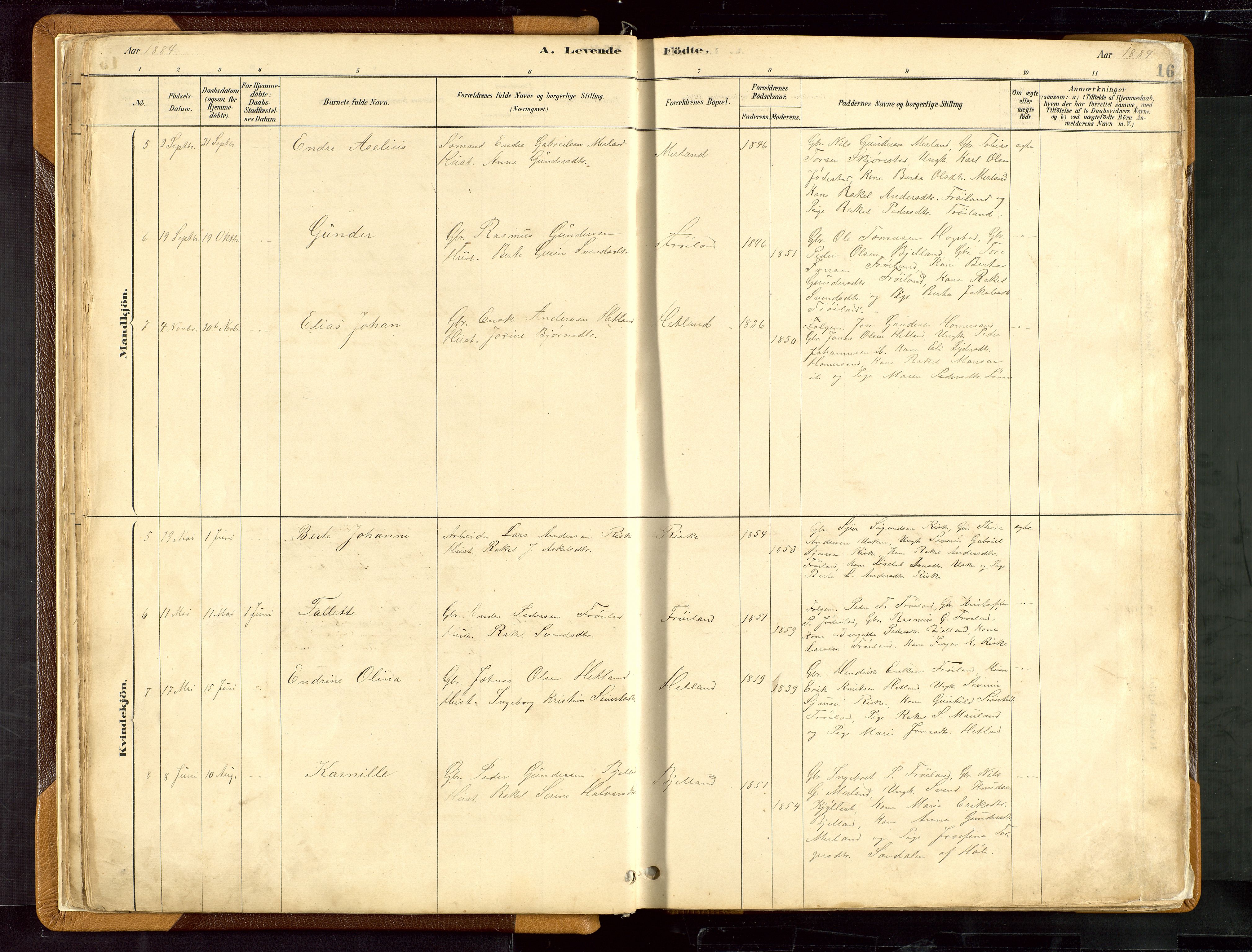 Hetland sokneprestkontor, SAST/A-101826/30/30BB/L0007: Parish register (copy) no. B 7, 1878-1910, p. 16