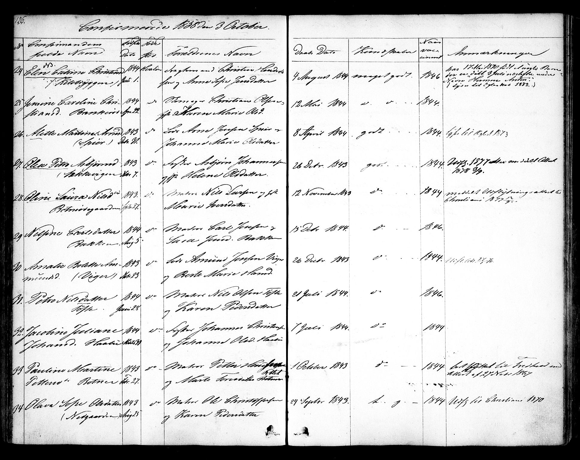 Hvaler prestekontor Kirkebøker, AV/SAO-A-2001/F/Fa/L0006: Parish register (official) no. I 6, 1846-1863, p. 126