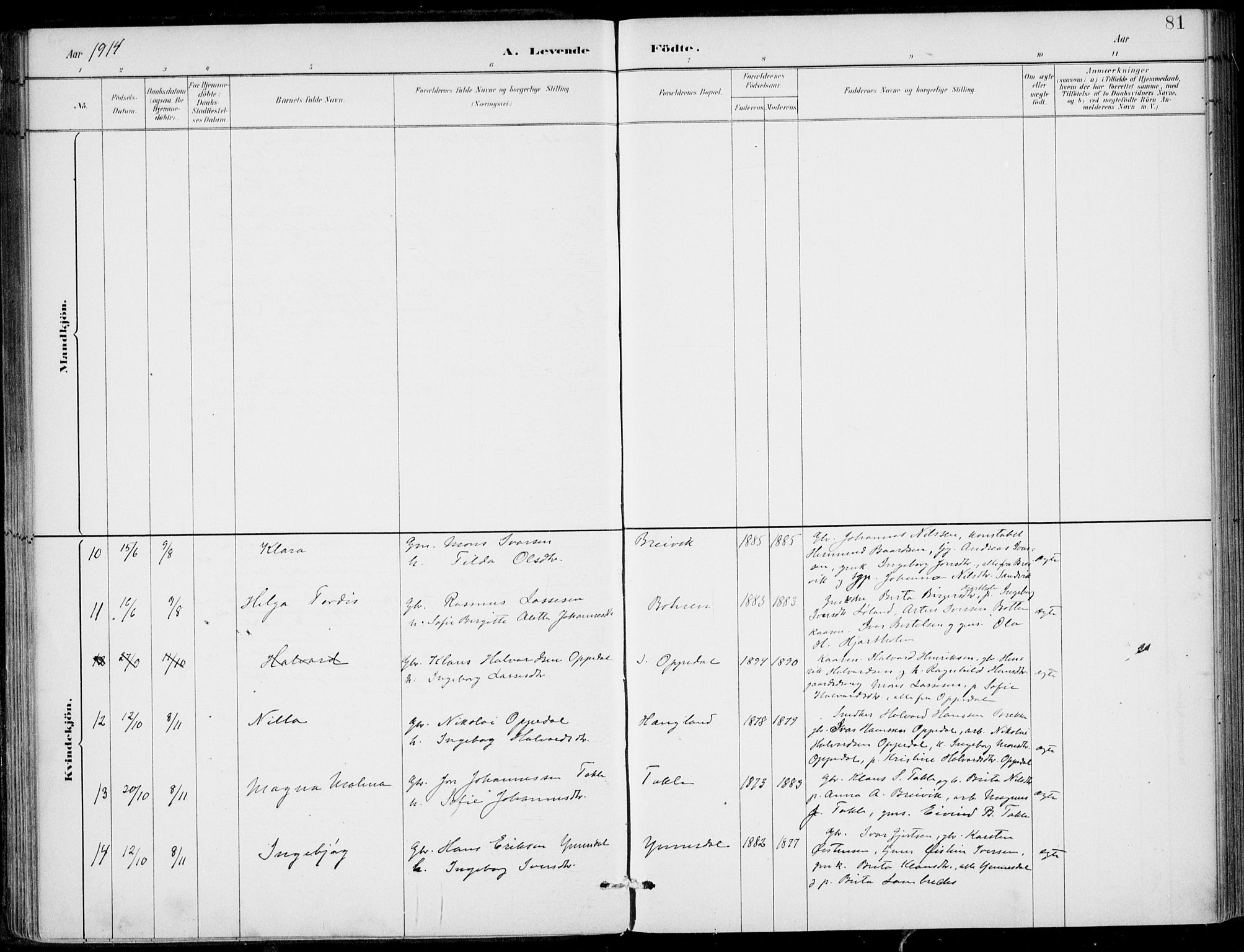 Gulen sokneprestembete, AV/SAB-A-80201/H/Haa/Haac/L0002: Parish register (official) no. C  2, 1882-1914, p. 81