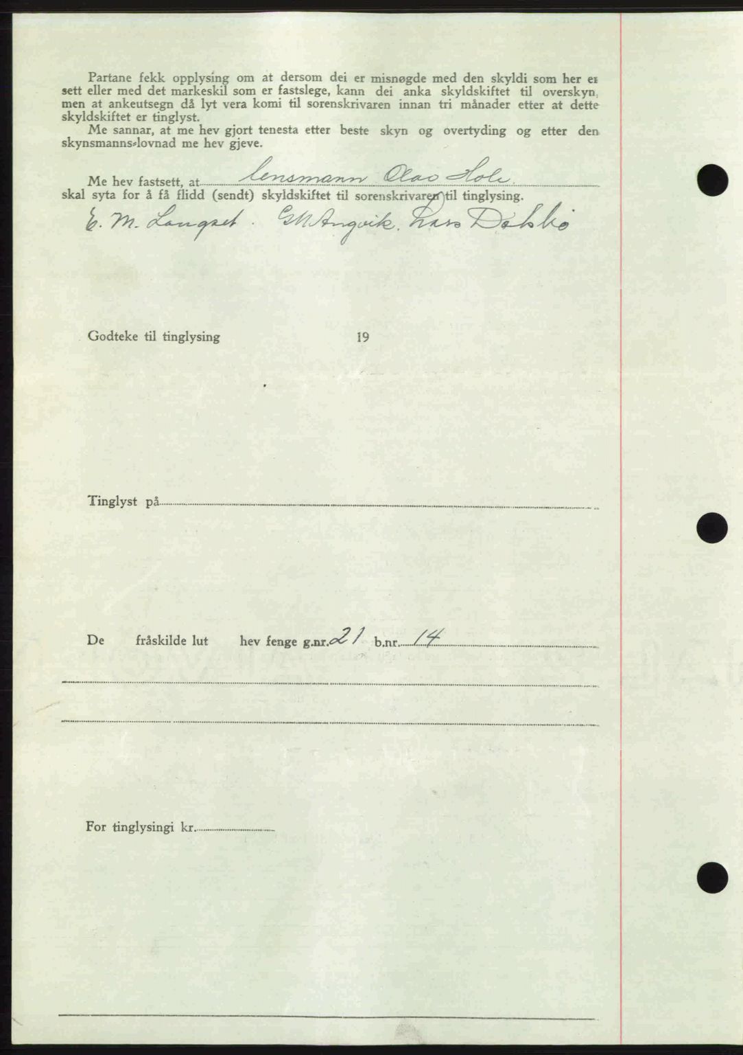 Romsdal sorenskriveri, AV/SAT-A-4149/1/2/2C: Mortgage book no. A23, 1947-1947, Diary no: : 1687/1947