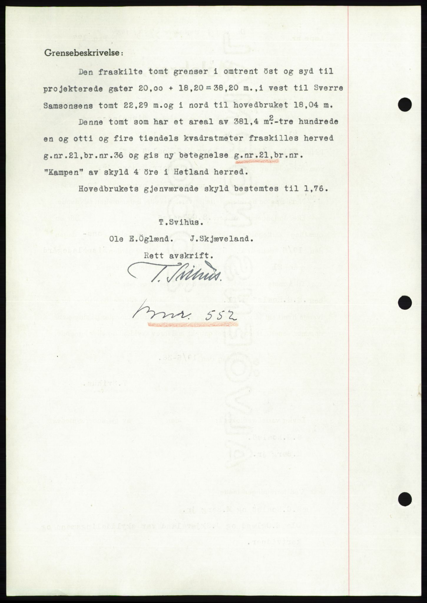 Jæren sorenskriveri, SAST/A-100310/03/G/Gba/L0072: Mortgage book, 1938-1938, Diary no: : 3103/1938