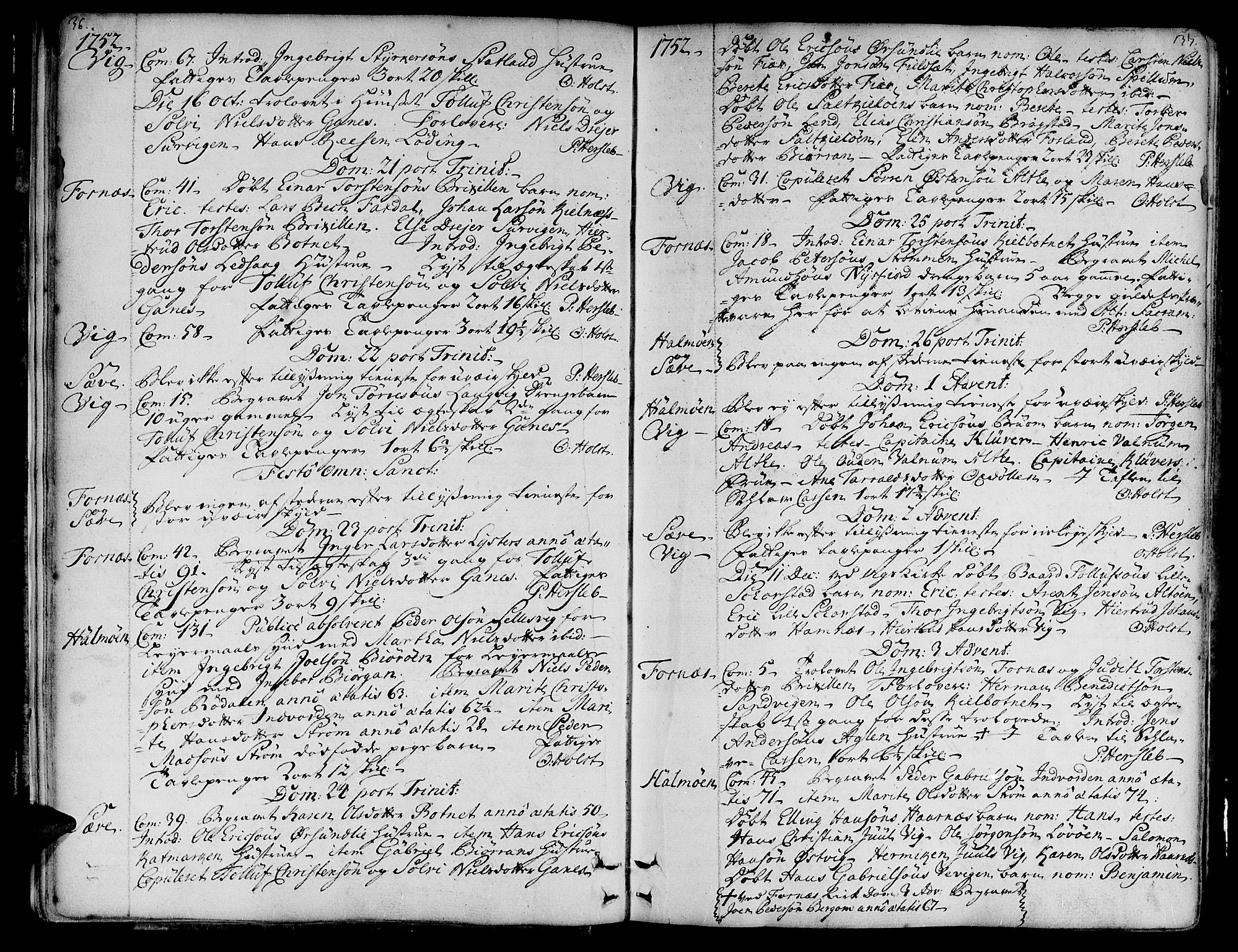 Ministerialprotokoller, klokkerbøker og fødselsregistre - Nord-Trøndelag, SAT/A-1458/773/L0607: Parish register (official) no. 773A01, 1751-1783, p. 36-37
