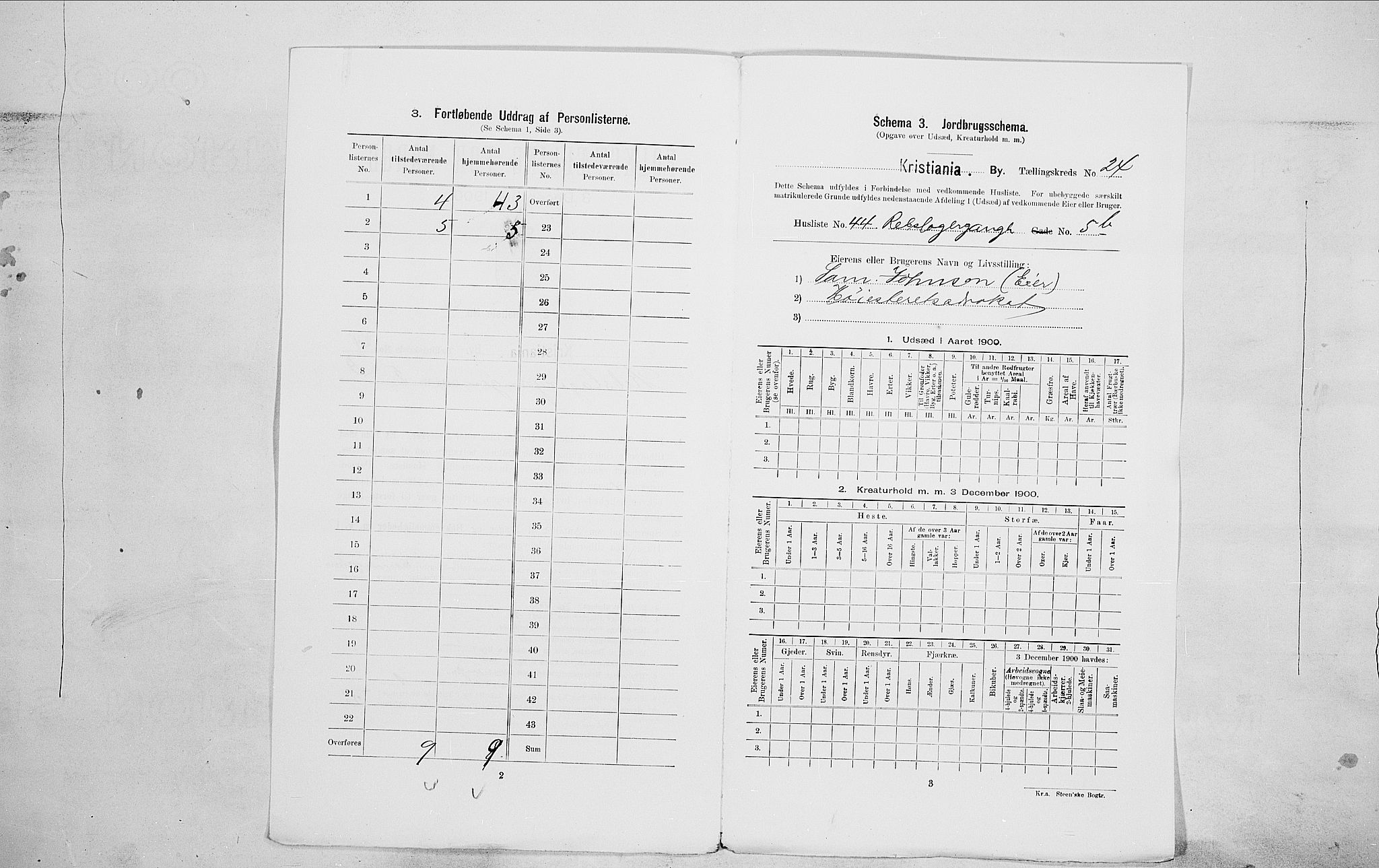 SAO, 1900 census for Kristiania, 1900, p. 74429