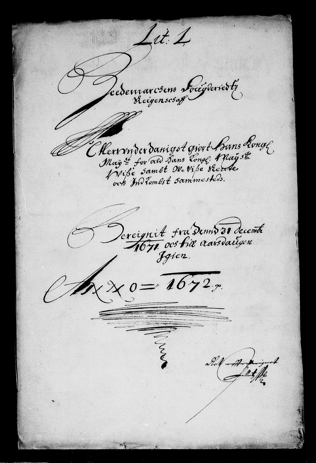 Rentekammeret inntil 1814, Reviderte regnskaper, Stiftamtstueregnskaper, Landkommissariatet på Akershus og Akershus stiftamt, AV/RA-EA-5869/R/Rb/L0075: Akershus stiftamt, 1671