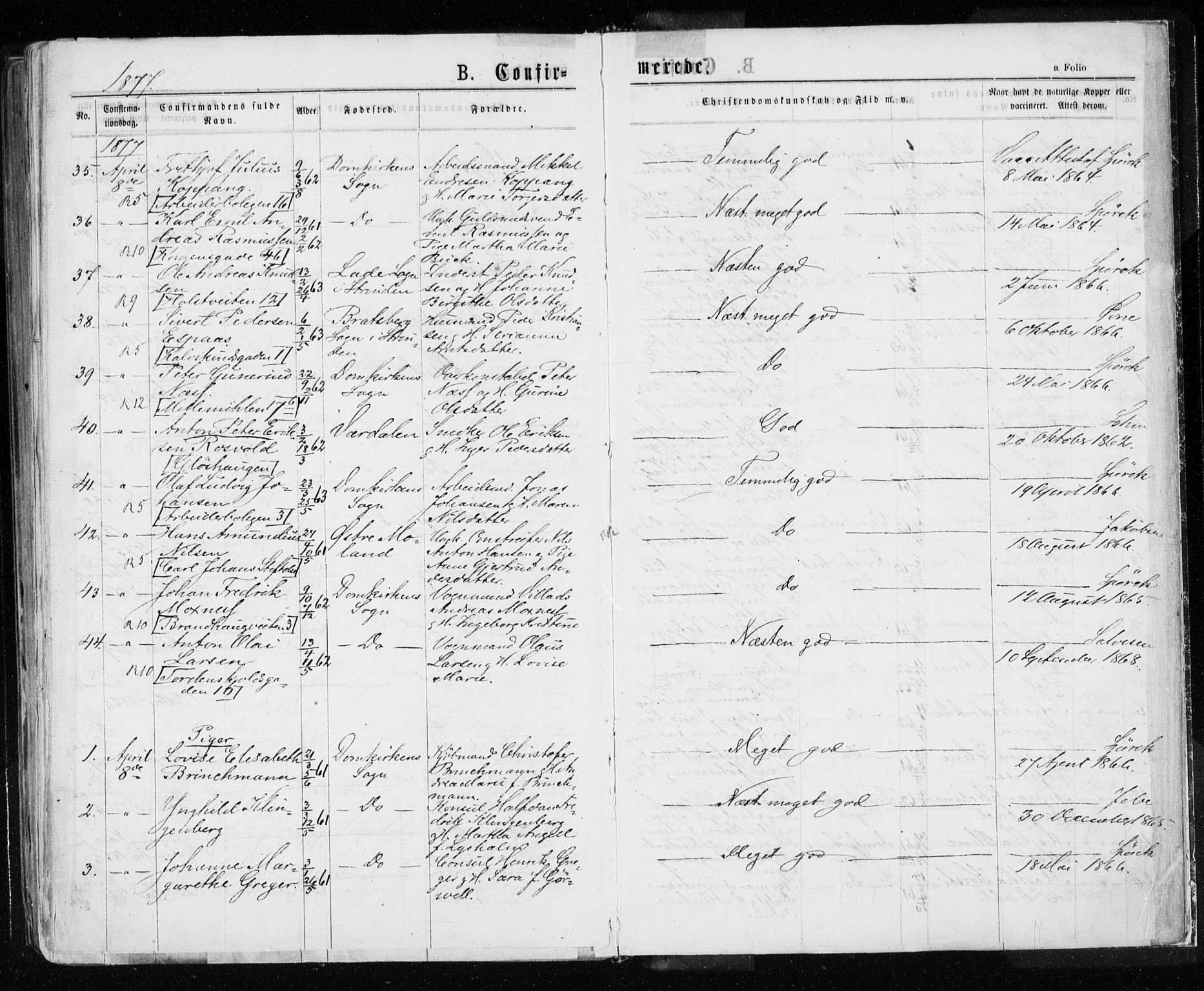 Ministerialprotokoller, klokkerbøker og fødselsregistre - Sør-Trøndelag, AV/SAT-A-1456/601/L0054: Parish register (official) no. 601A22, 1866-1877