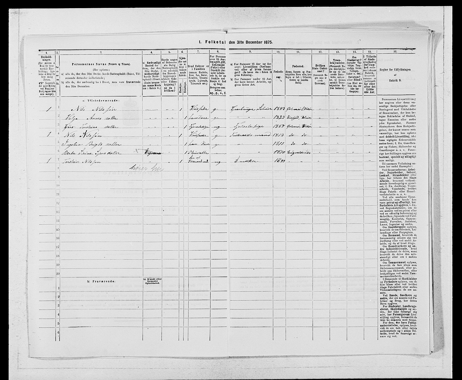 SAB, 1875 census for 1238P Vikør, 1875, p. 985