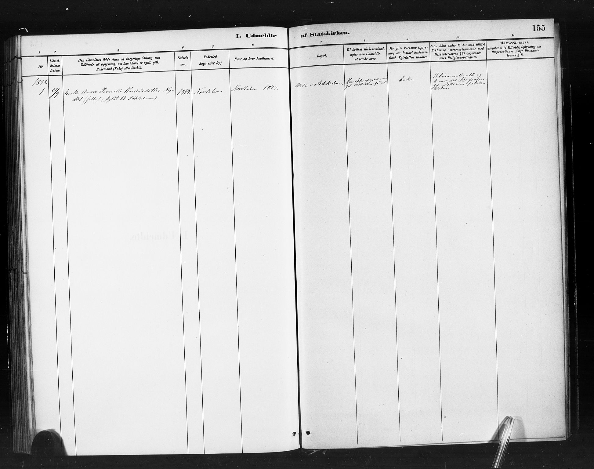 Ministerialprotokoller, klokkerbøker og fødselsregistre - Møre og Romsdal, SAT/A-1454/520/L0283: Parish register (official) no. 520A12, 1882-1898, p. 155