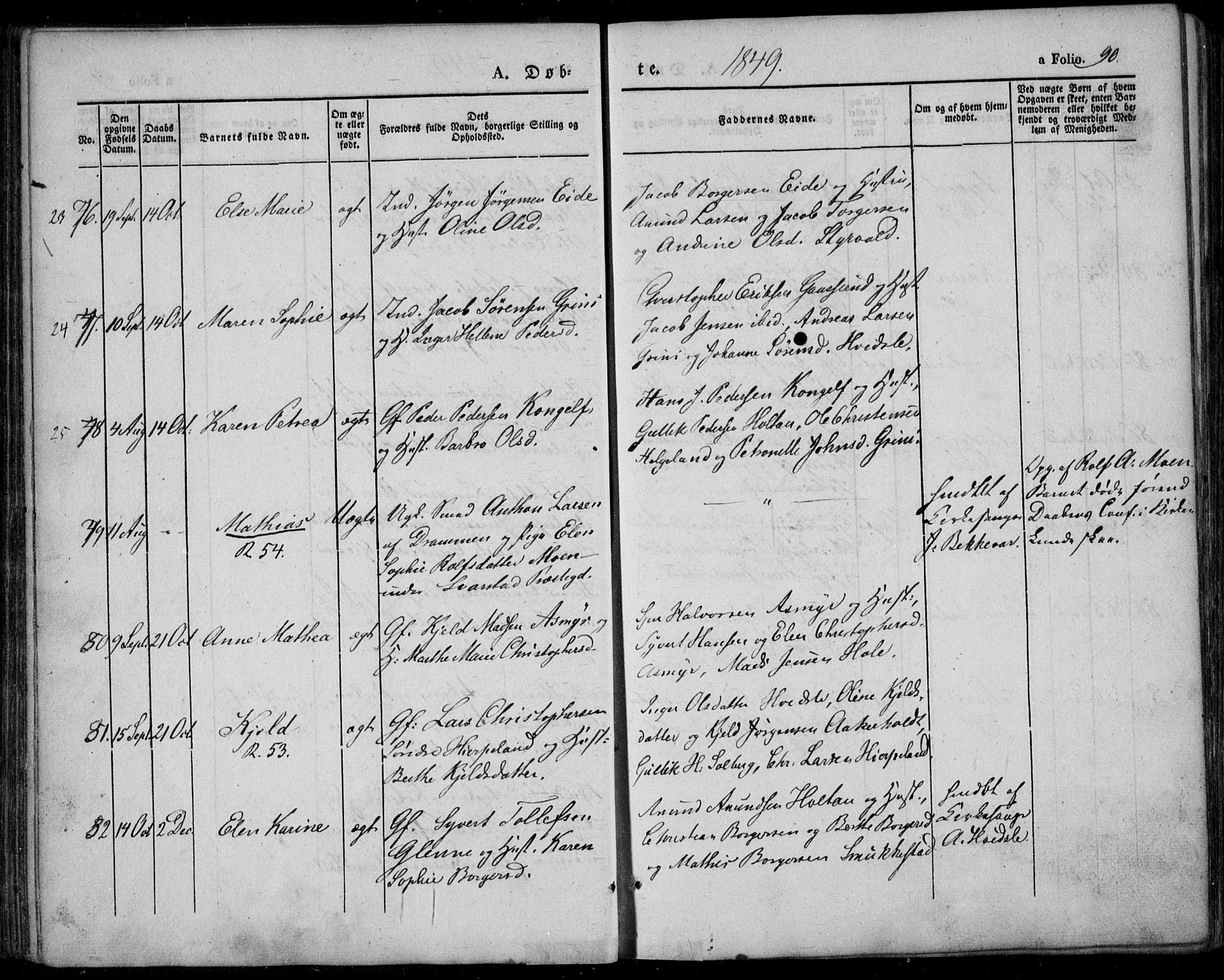 Lardal kirkebøker, AV/SAKO-A-350/F/Fa/L0006: Parish register (official) no. I 6, 1835-1860, p. 90