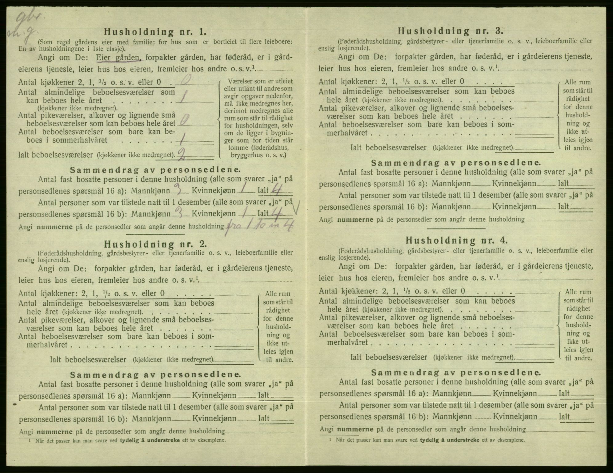 SAB, 1920 census for Vossestrand, 1920, p. 649