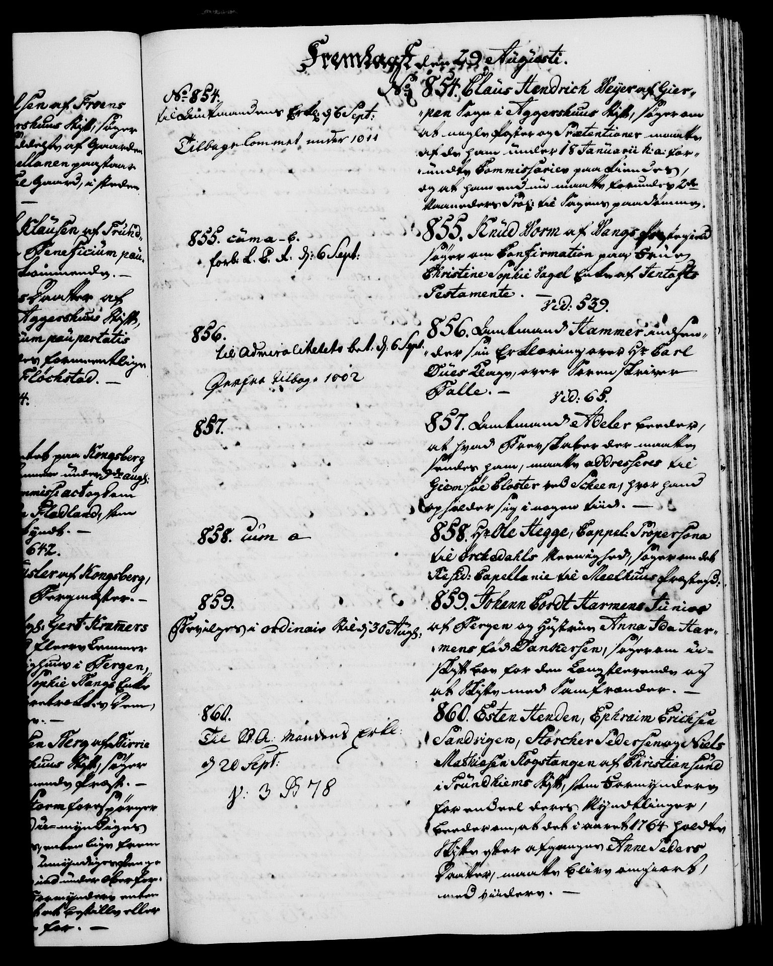 Danske Kanselli 1572-1799, RA/EA-3023/I/Ia/L0001: 3. departements journal, 1771