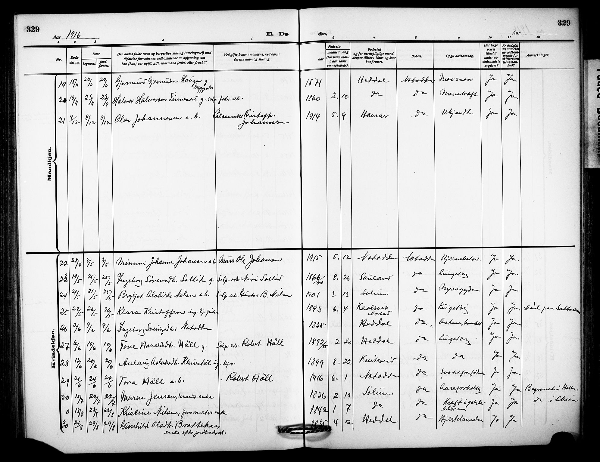 Notodden kirkebøker, AV/SAKO-A-290/G/Ga/L0001: Parish register (copy) no. 1, 1912-1923, p. 329