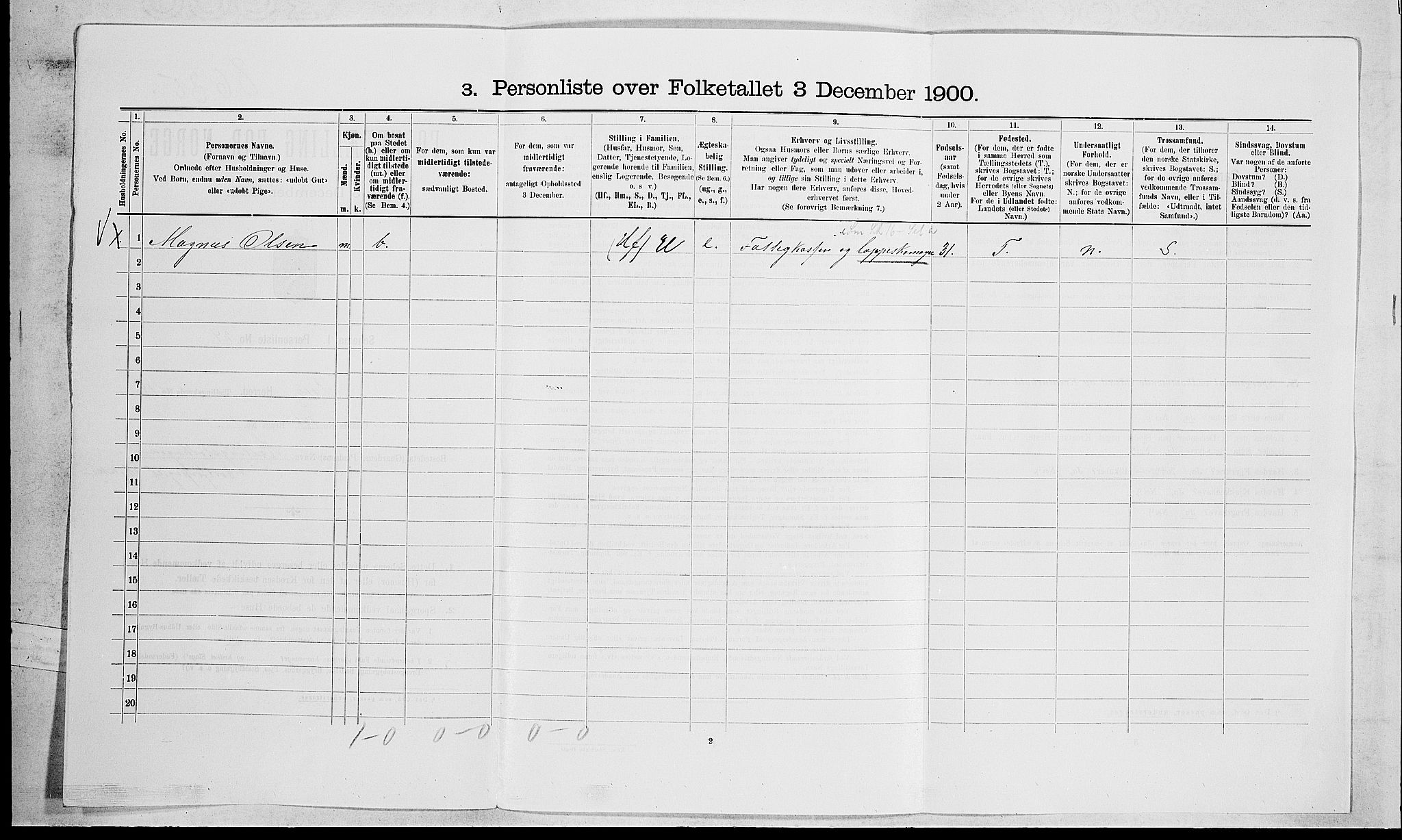 RA, 1900 census for Lier, 1900, p. 2315