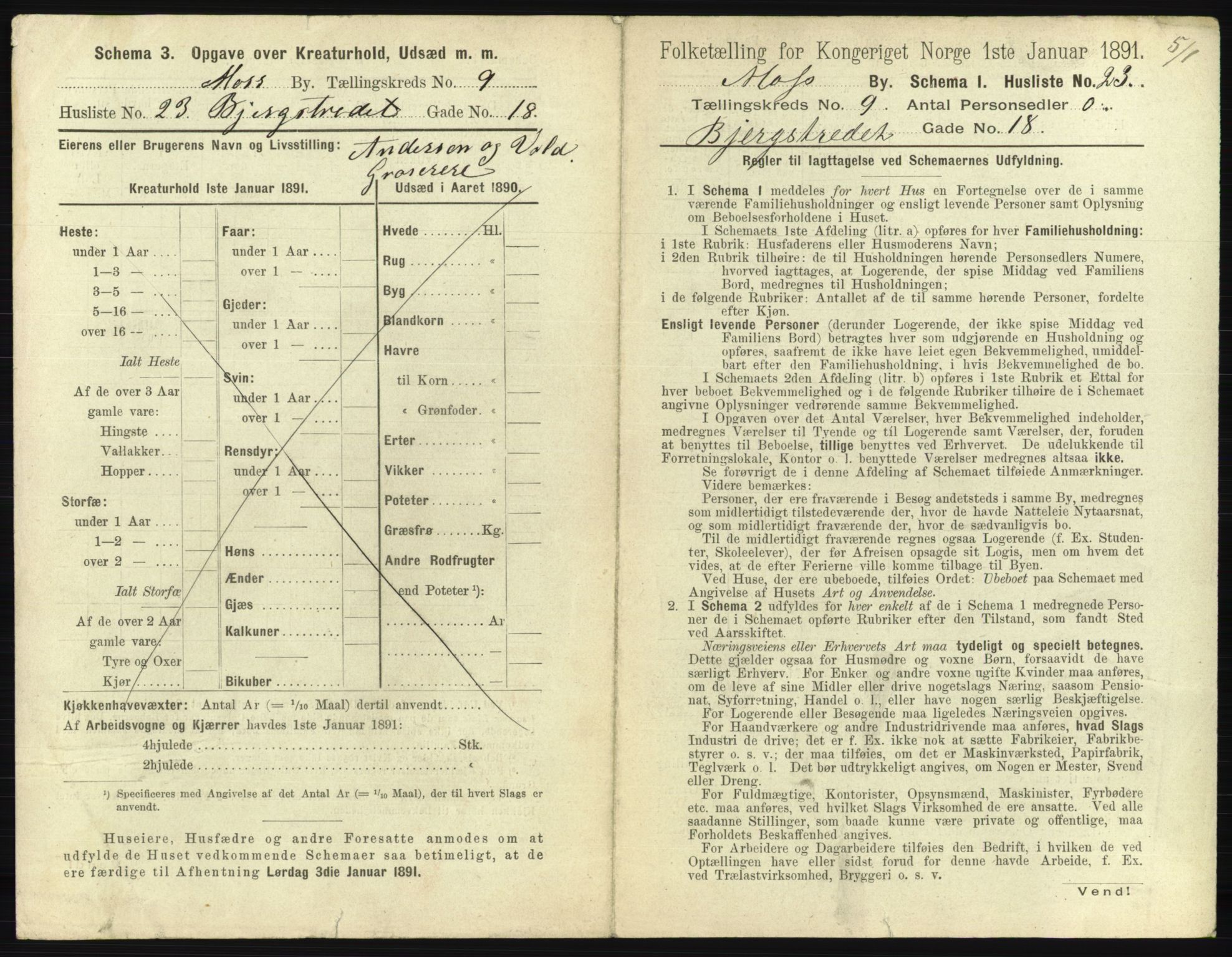 RA, 1891 census for 0104 Moss, 1891, p. 686