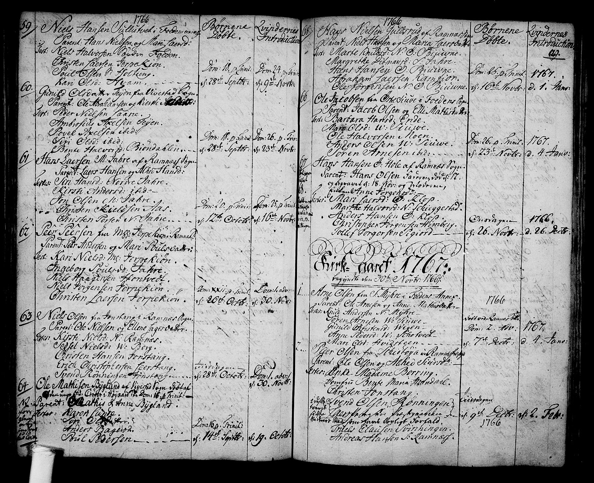 Ramnes kirkebøker, SAKO/A-314/F/Fa/L0001: Parish register (official) no. I 1, 1732-1774, p. 129