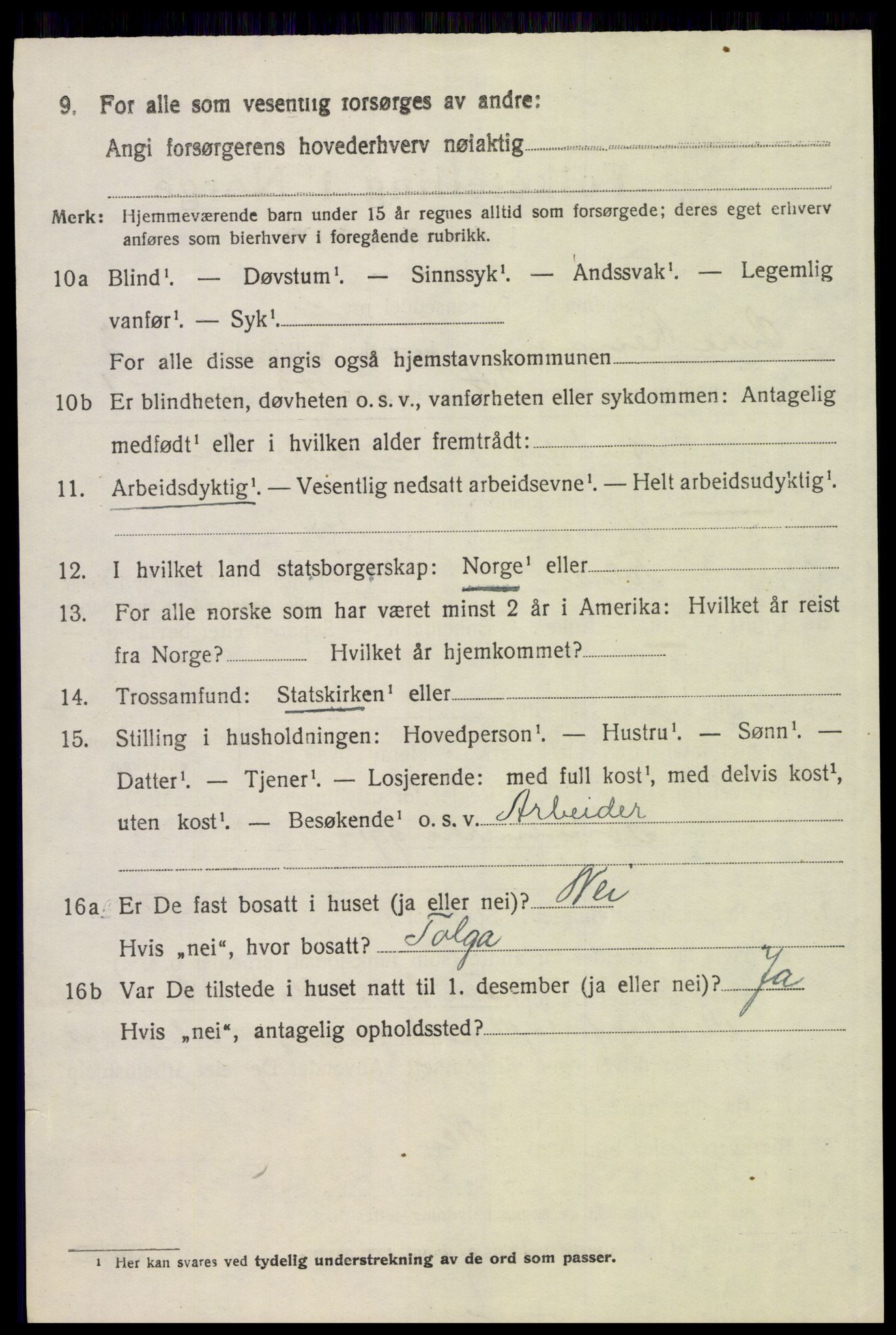 SAH, 1920 census for Øvre Rendal, 1920, p. 1578