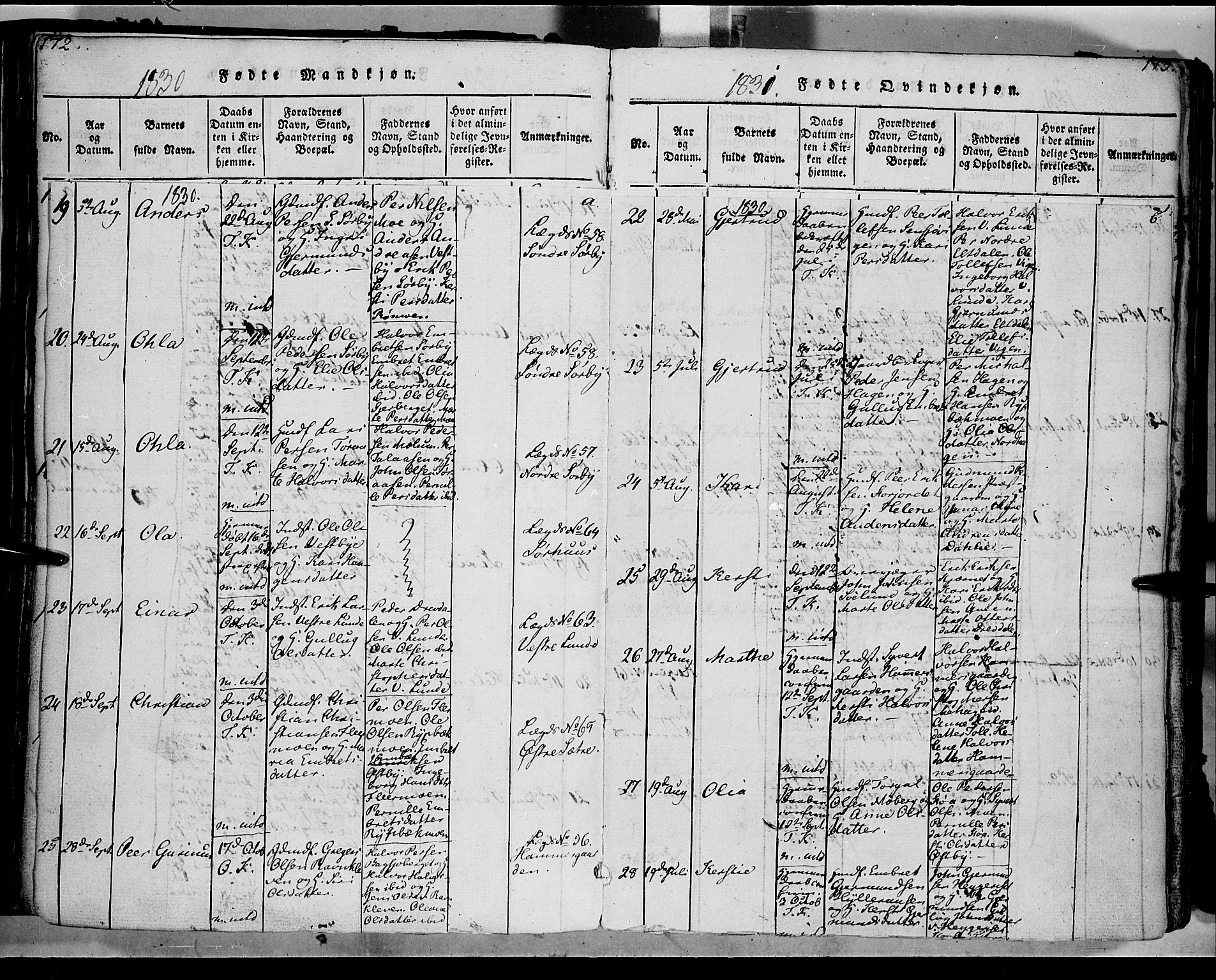 Trysil prestekontor, AV/SAH-PREST-046/H/Ha/Haa/L0003: Parish register (official) no. 3 /1, 1814-1841, p. 172-173