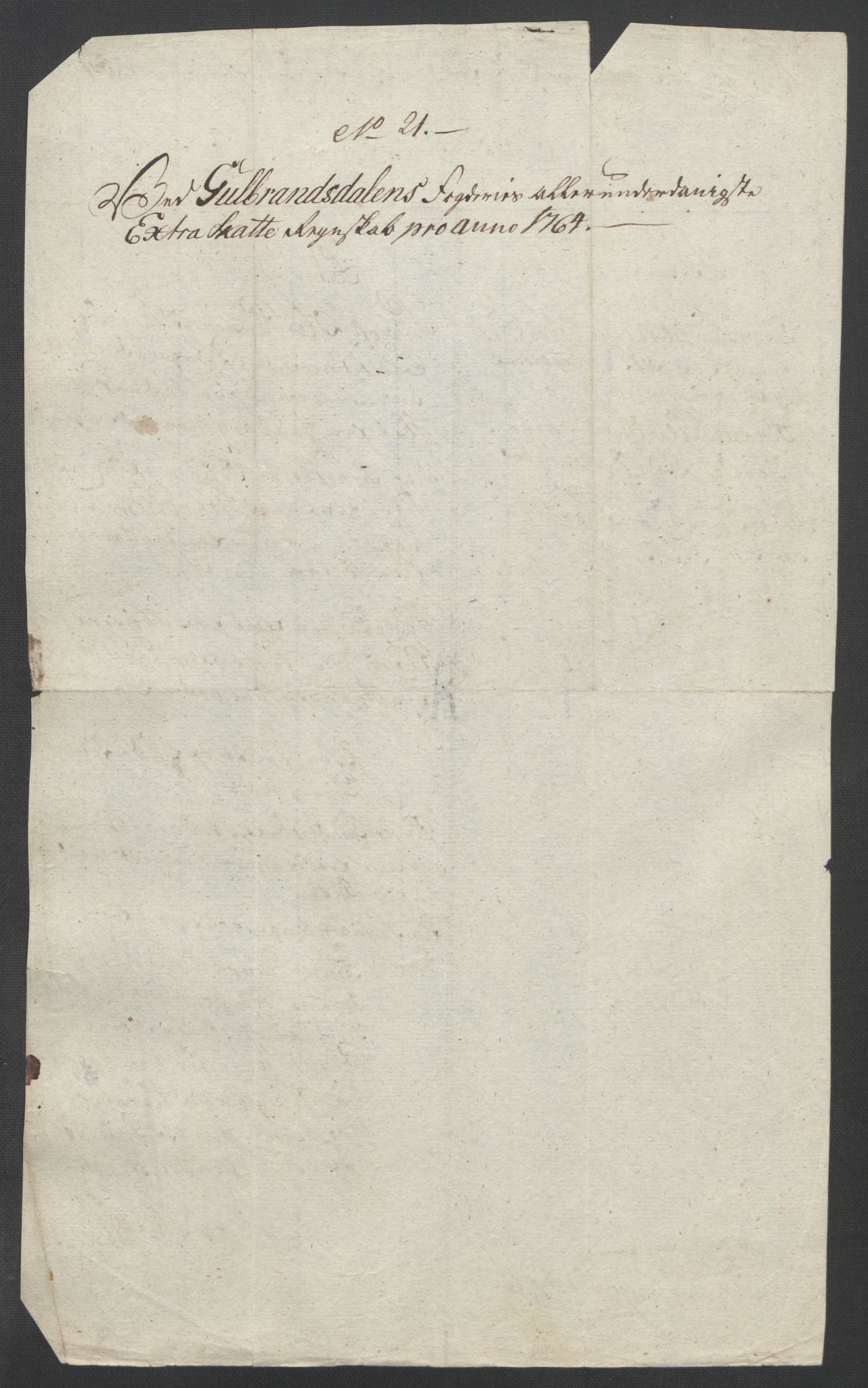 Rentekammeret inntil 1814, Reviderte regnskaper, Fogderegnskap, AV/RA-EA-4092/R17/L1266: Ekstraskatten Gudbrandsdal, 1762-1766, p. 364