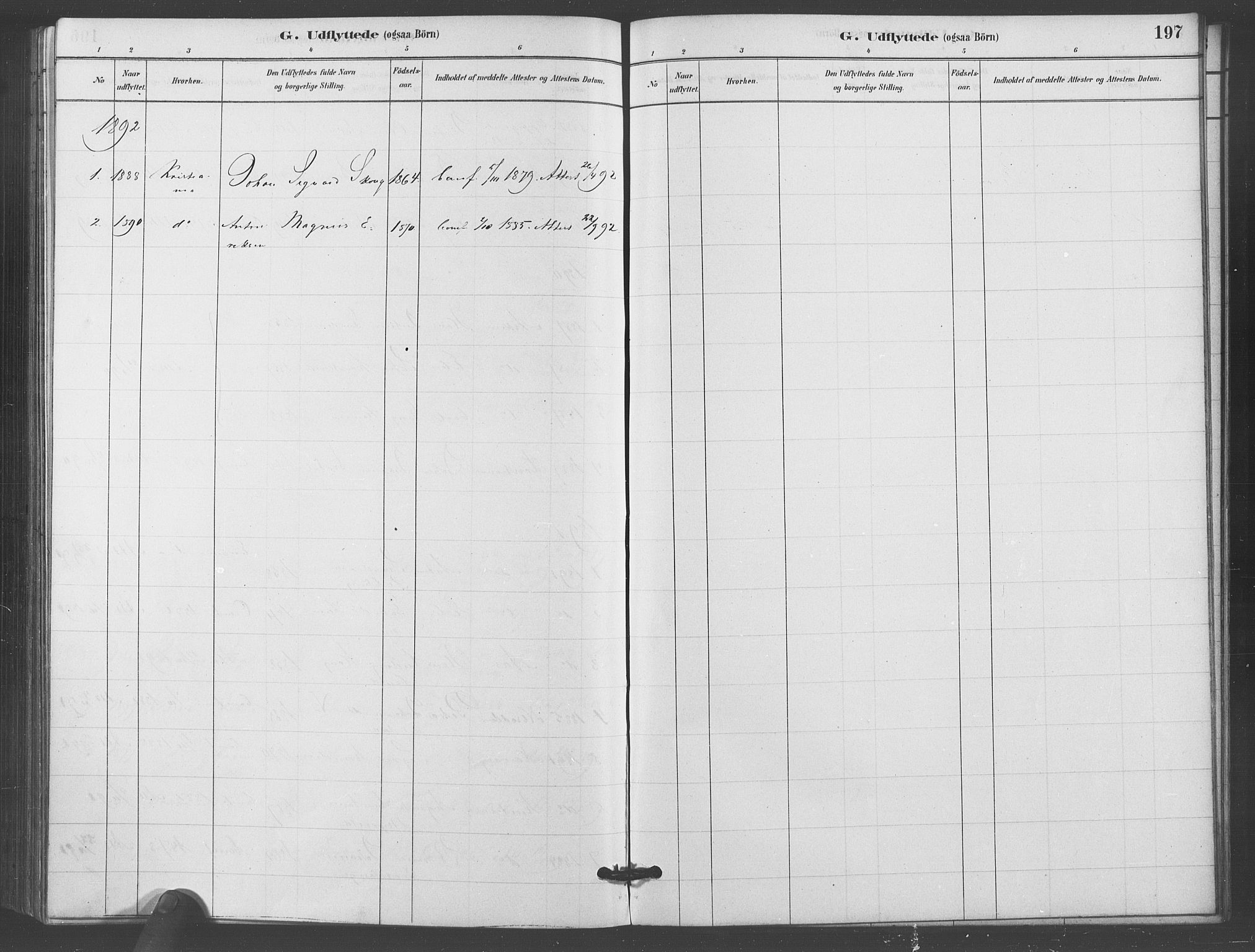 Kråkstad prestekontor Kirkebøker, AV/SAO-A-10125a/F/Fb/L0001: Parish register (official) no. II 1, 1880-1892, p. 197