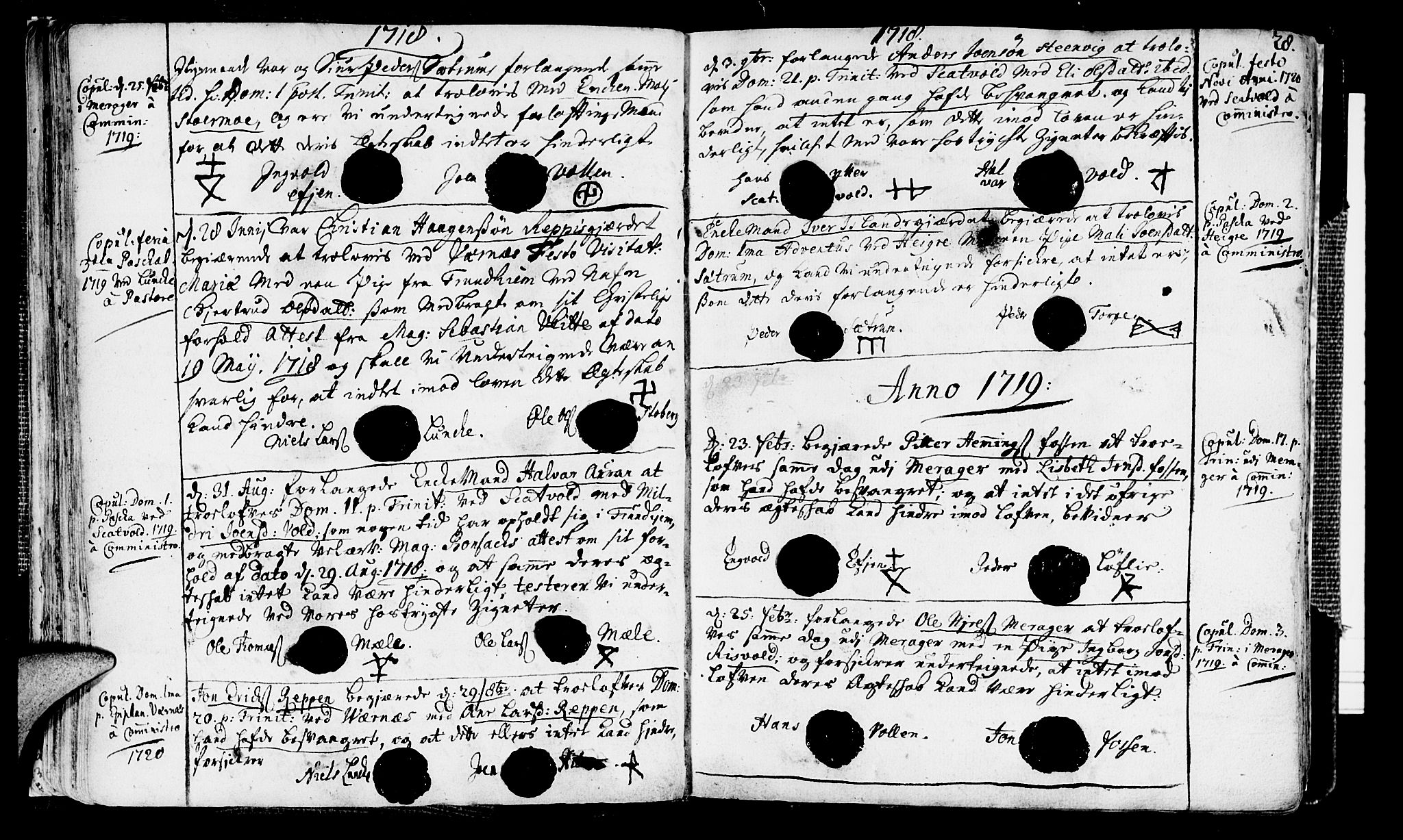 Ministerialprotokoller, klokkerbøker og fødselsregistre - Nord-Trøndelag, AV/SAT-A-1458/709/L0053: Parish register (official) no. 709A01, 1714-1729, p. 28