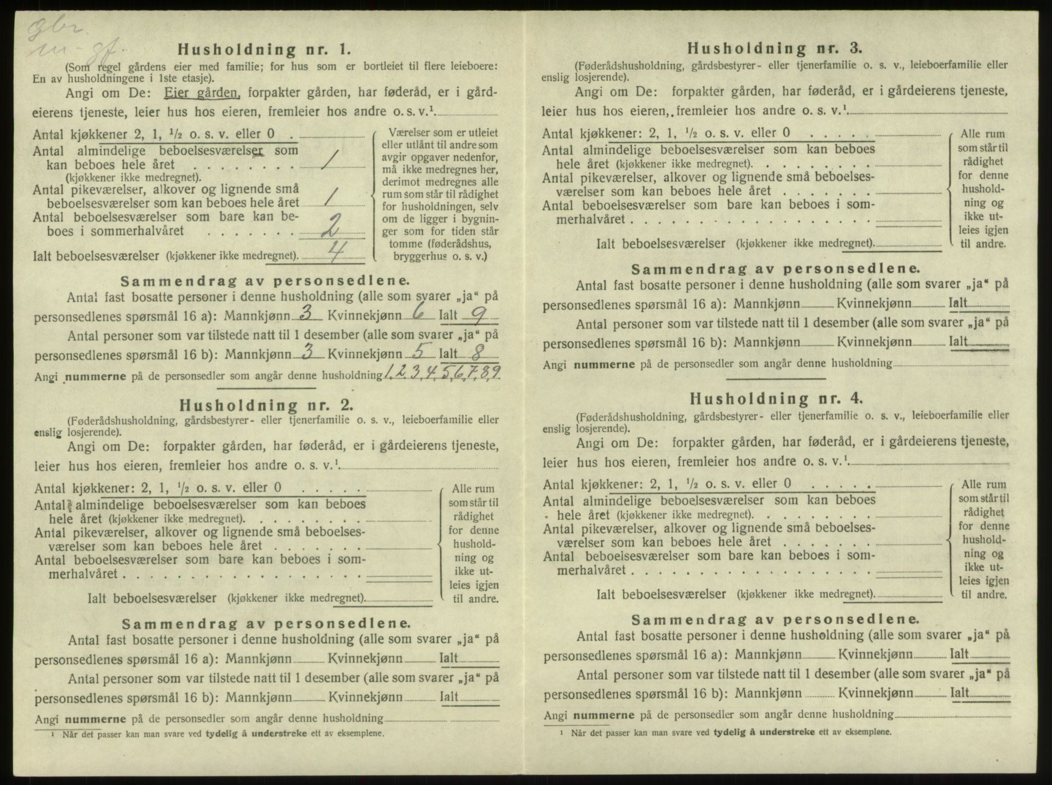 SAB, 1920 census for Innvik, 1920, p. 400