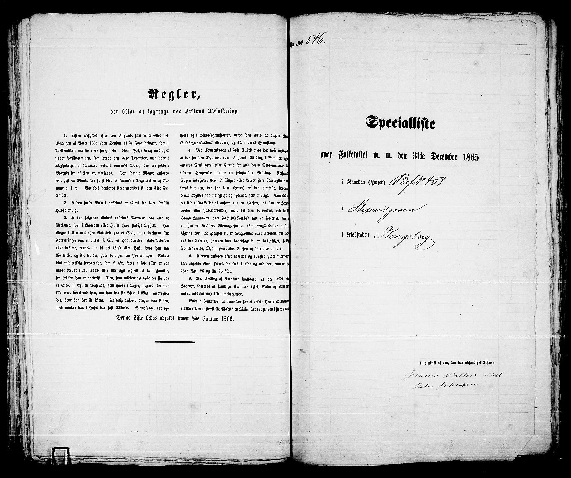 RA, 1865 census for Kongsberg/Kongsberg, 1865, p. 1104