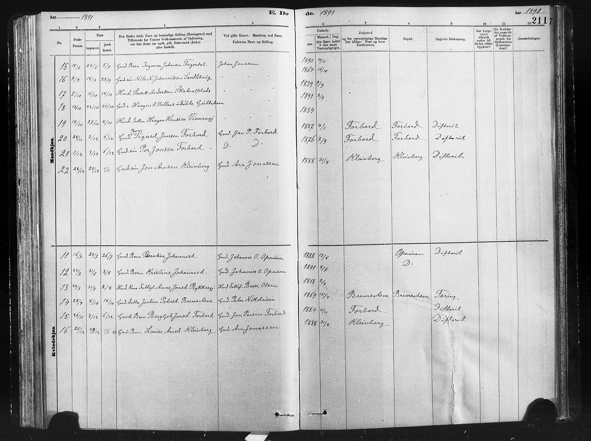 Ministerialprotokoller, klokkerbøker og fødselsregistre - Nord-Trøndelag, AV/SAT-A-1458/712/L0103: Parish register (copy) no. 712C01, 1878-1917, p. 211