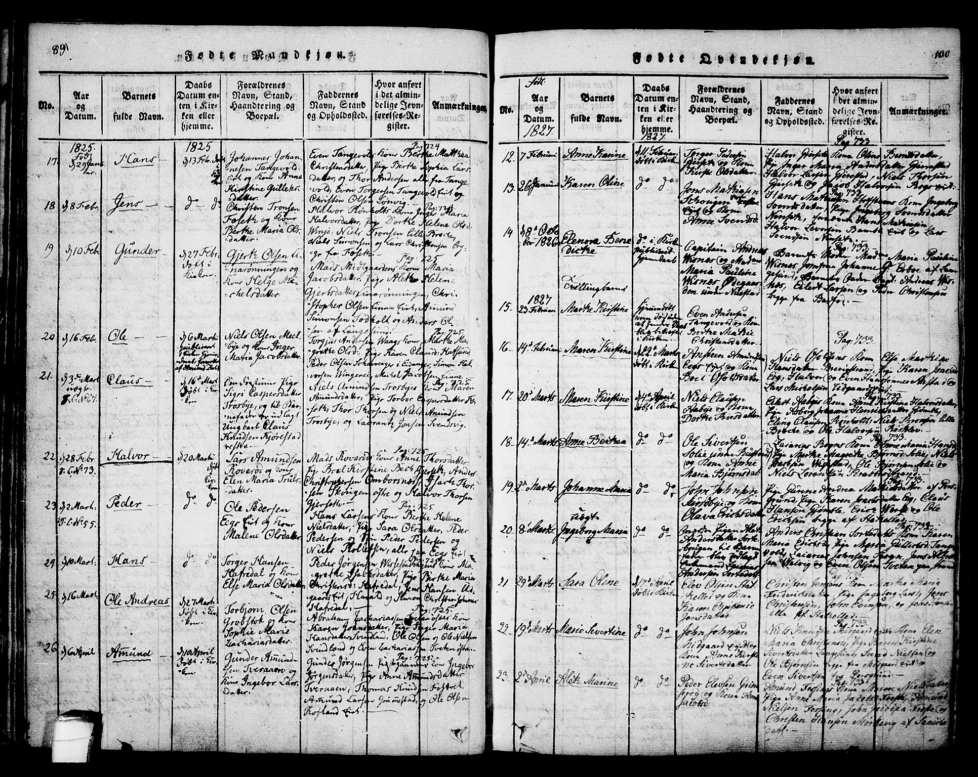 Bamble kirkebøker, SAKO/A-253/F/Fa/L0003: Parish register (official) no. I 3 /1, 1814-1834, p. 89-90