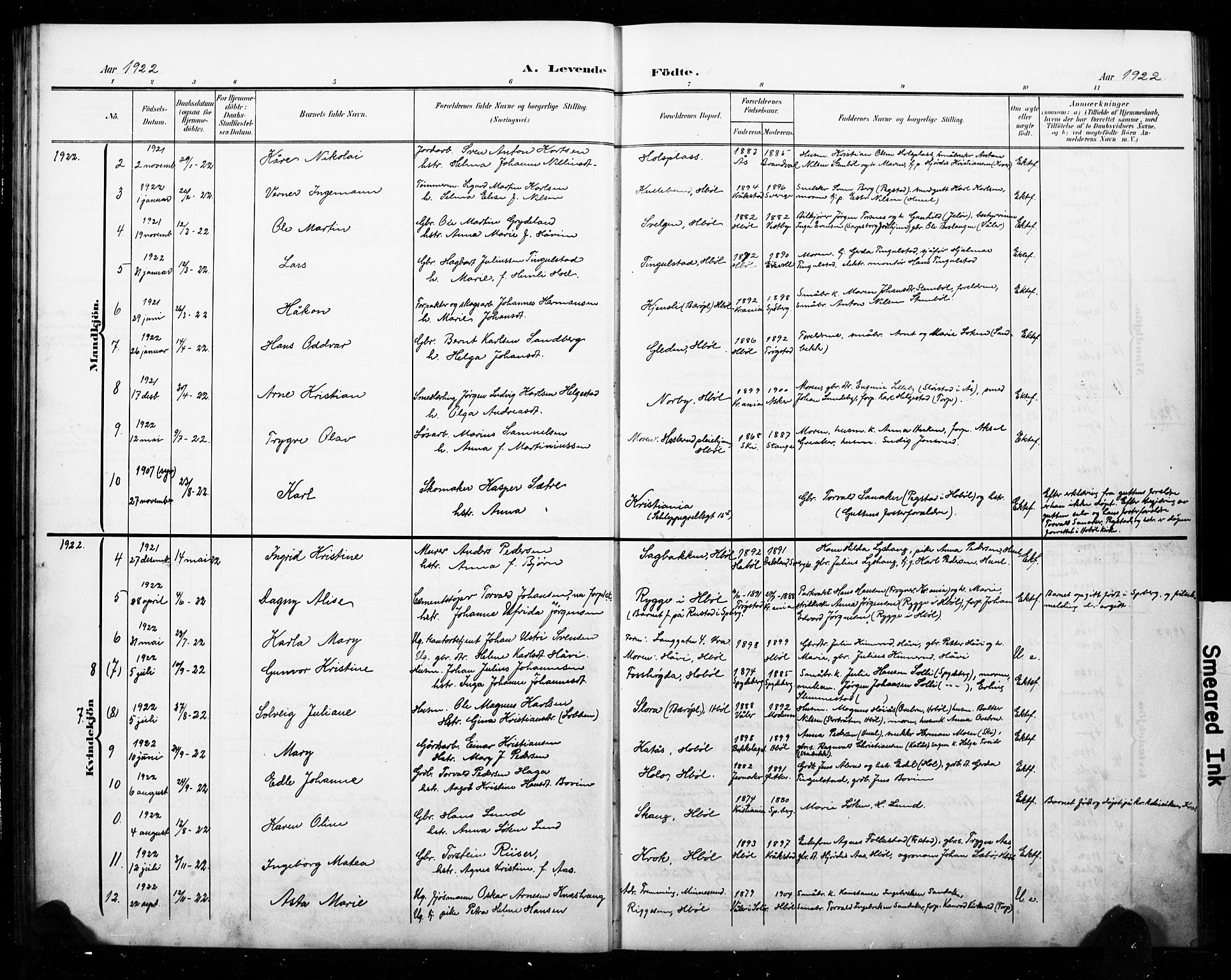 Hobøl prestekontor Kirkebøker, AV/SAO-A-2002/G/Gb/L0001: Parish register (copy) no. II 1, 1905-1929