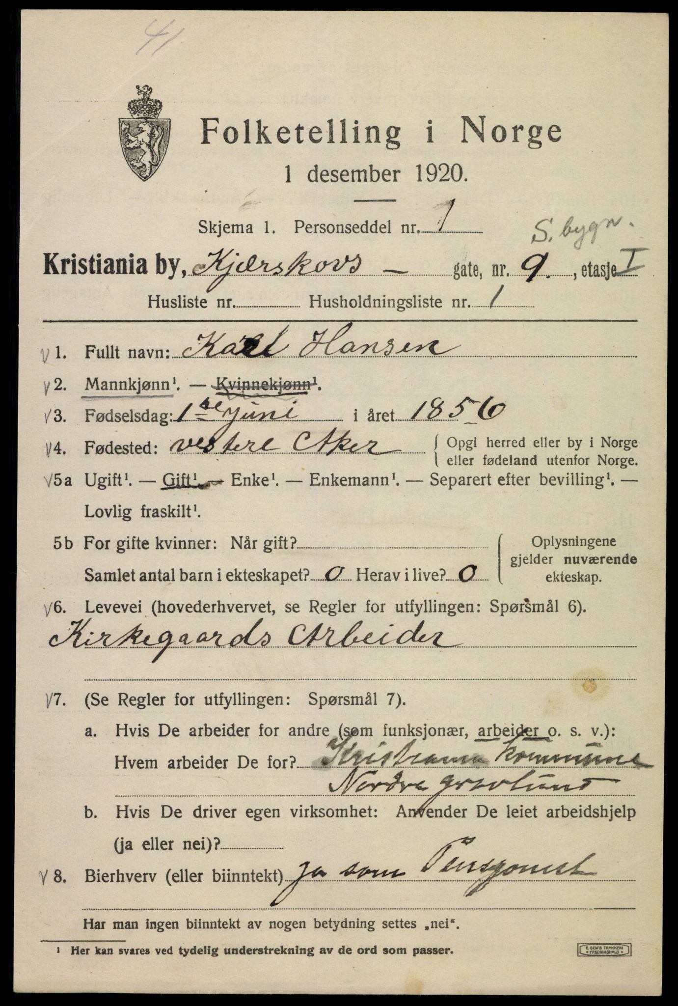 SAO, 1920 census for Kristiania, 1920, p. 340941