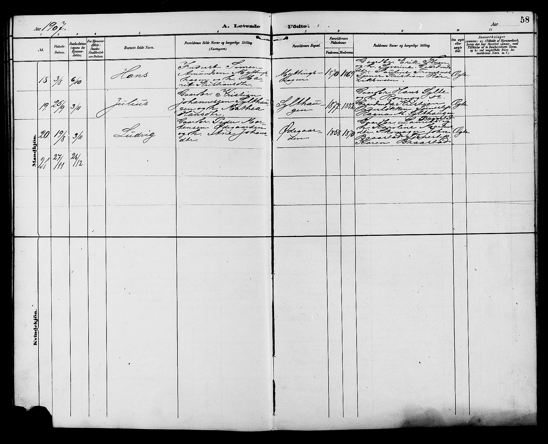 Ringebu prestekontor, SAH/PREST-082/H/Ha/Hab/L0007: Parish register (copy) no. 7, 1890-1910, p. 58