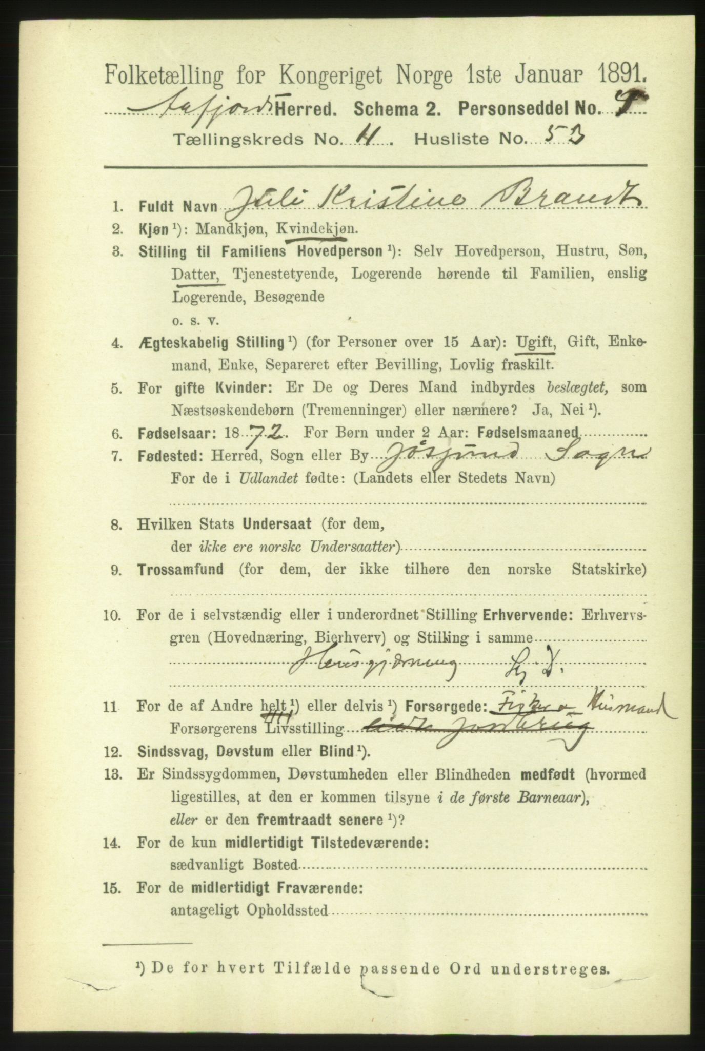 RA, 1891 census for 1630 Åfjord, 1891, p. 3680