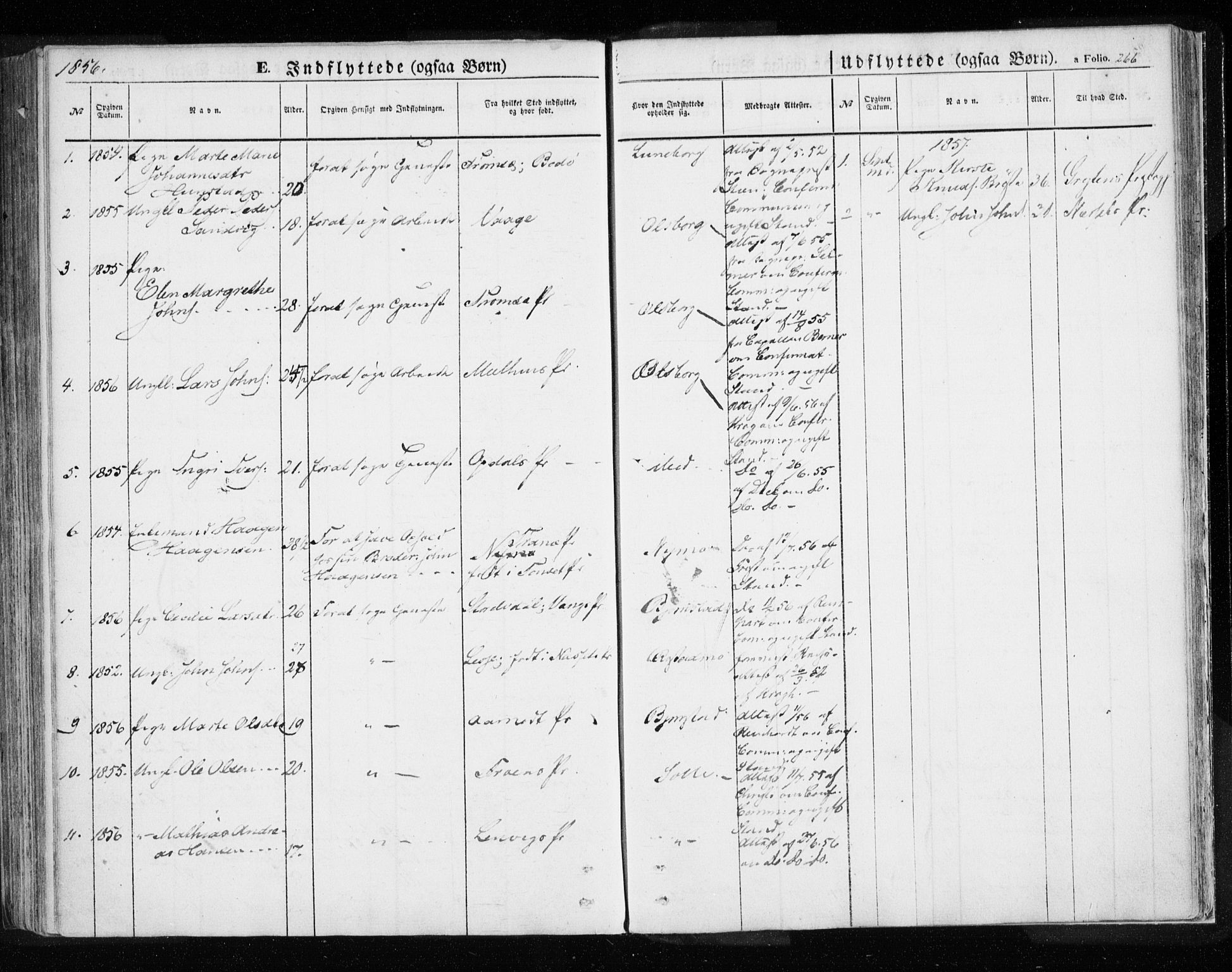 Målselv sokneprestembete, SATØ/S-1311/G/Ga/Gaa/L0003kirke: Parish register (official) no. 3, 1853-1863, p. 266