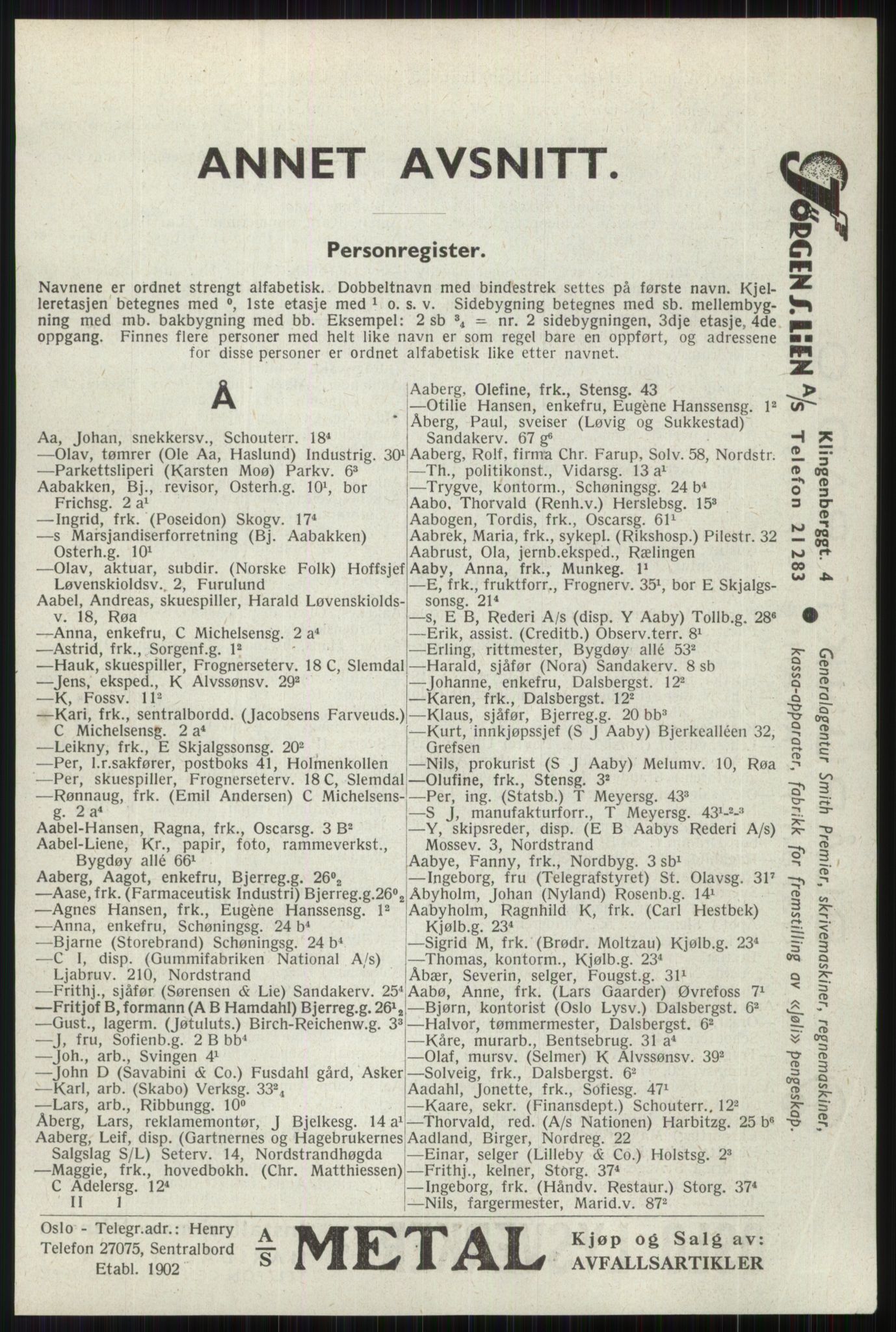 Kristiania/Oslo adressebok, PUBL/-, 1941, p. 45