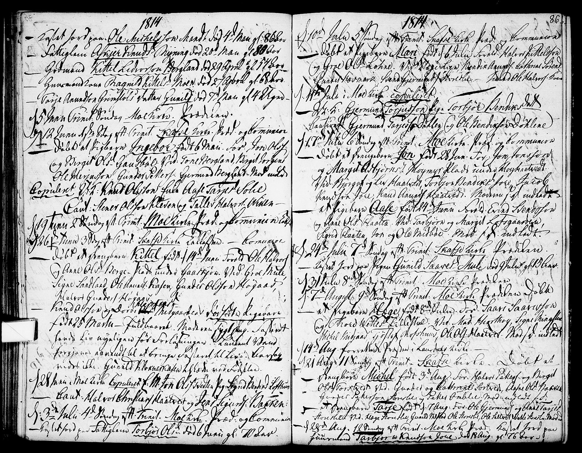 Mo kirkebøker, SAKO/A-286/F/Fa/L0003: Parish register (official) no. I 3, 1800-1814, p. 86
