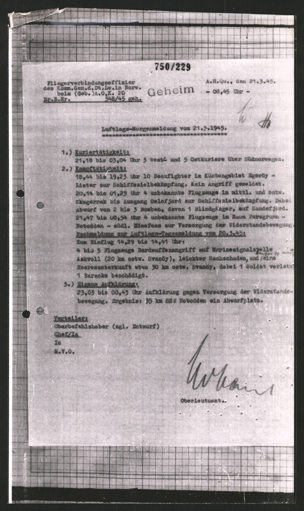 Forsvarets Overkommando. 2 kontor. Arkiv 11.4. Spredte tyske arkivsaker, AV/RA-RAFA-7031/D/Dar/Dara/L0008: Krigsdagbøker for 20. Gebirgs-Armee-Oberkommando (AOK 20), 1945, p. 589