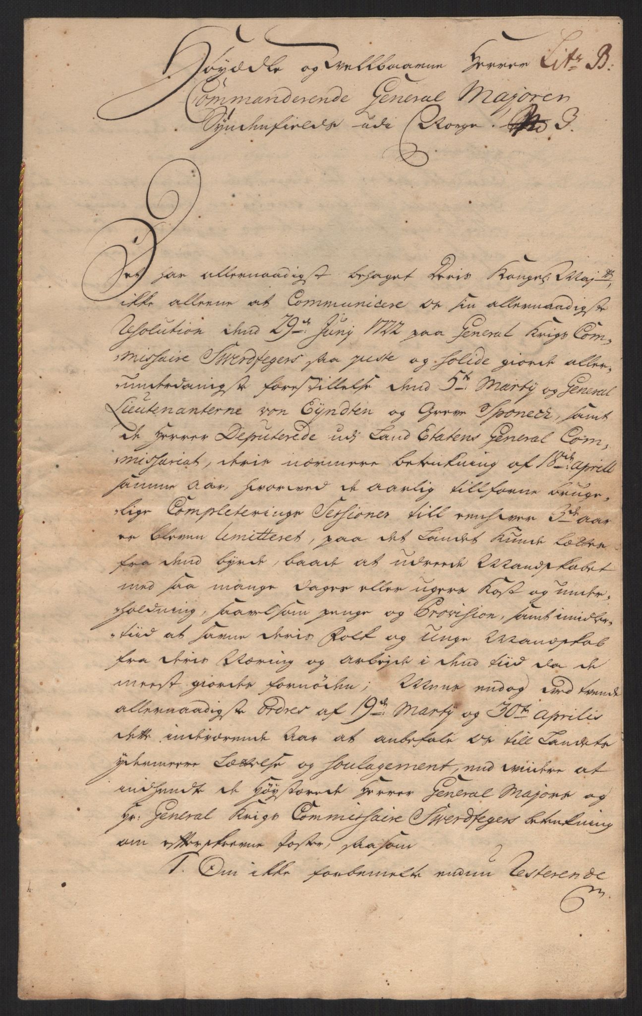 Kommanderende general (KG I) med Det norske krigsdirektorium, AV/RA-EA-5419/D/L0060: Stattholderens, stiftamtmenns og amtmenns brev, 1720-1730, p. 195